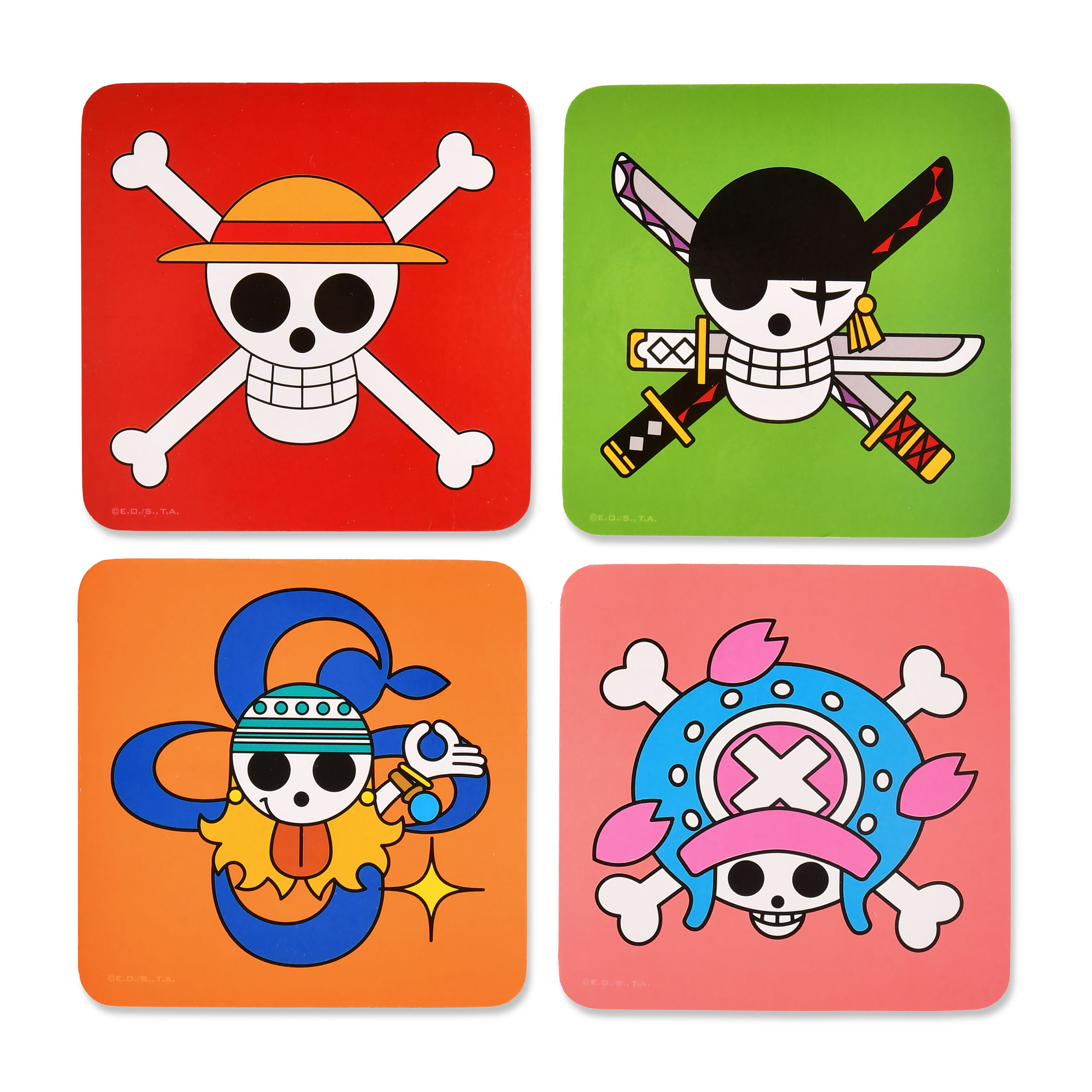 Acheter One Piece - Set de 4 Dessous de Verre - Skulls - Ludifolie