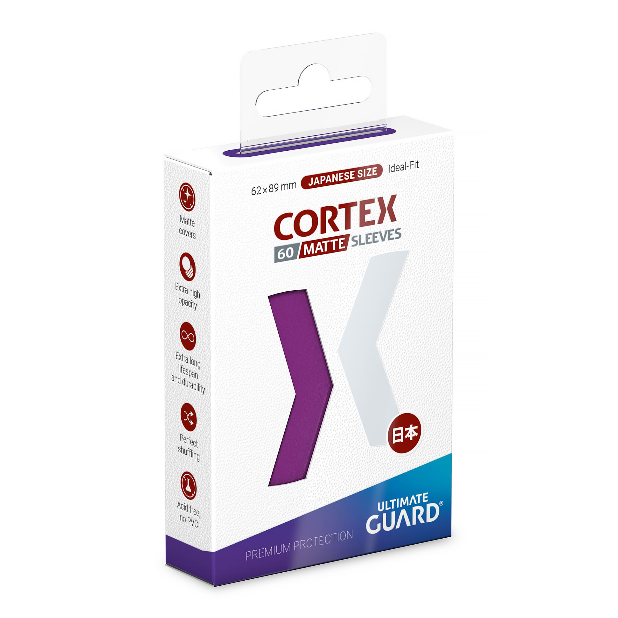 Protège-cartes Cortex mat violet 60 pièces Ultimate Guard pour TCG taille japonaise
