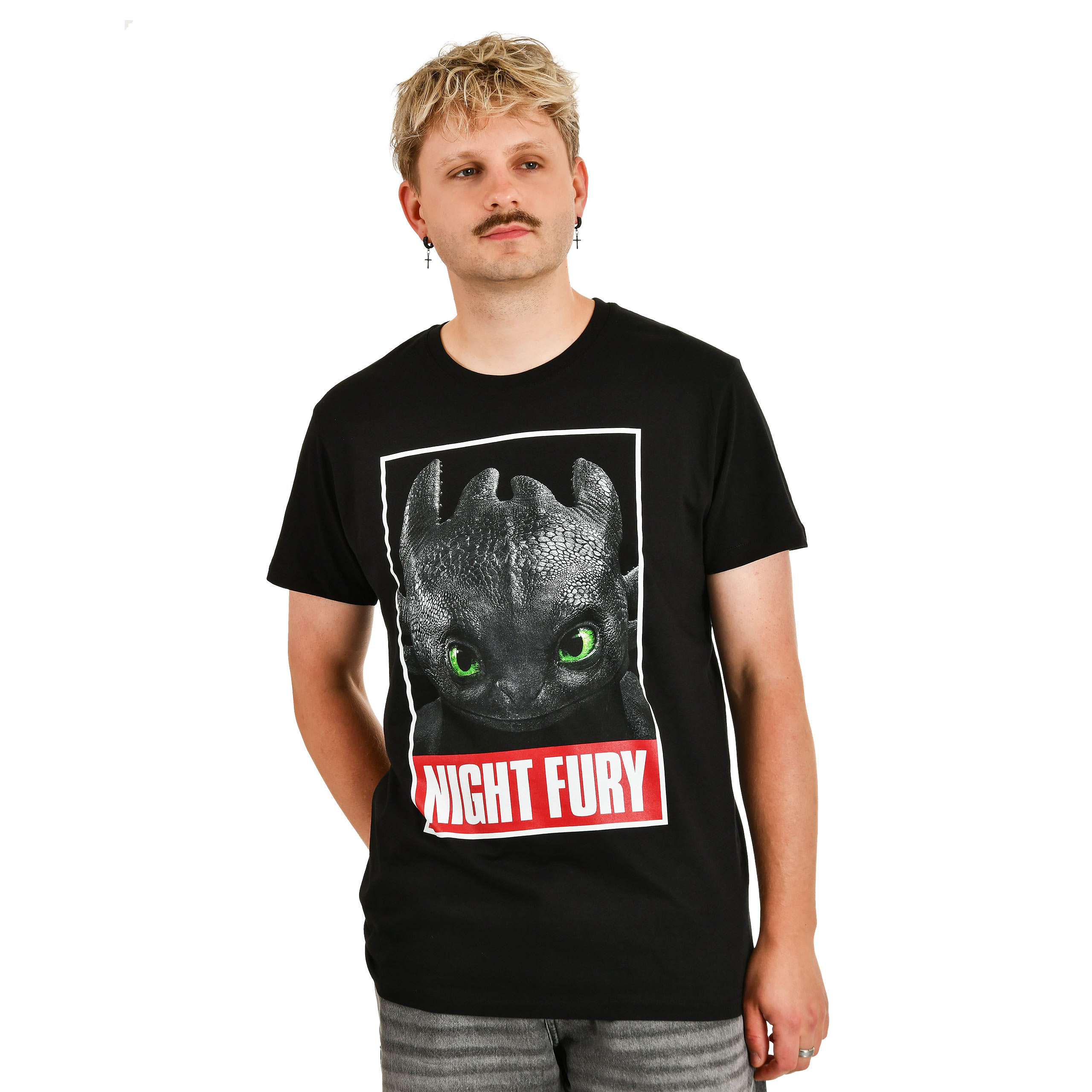 Dragon Trainer - T-Shirt Poster Night Fury Nera