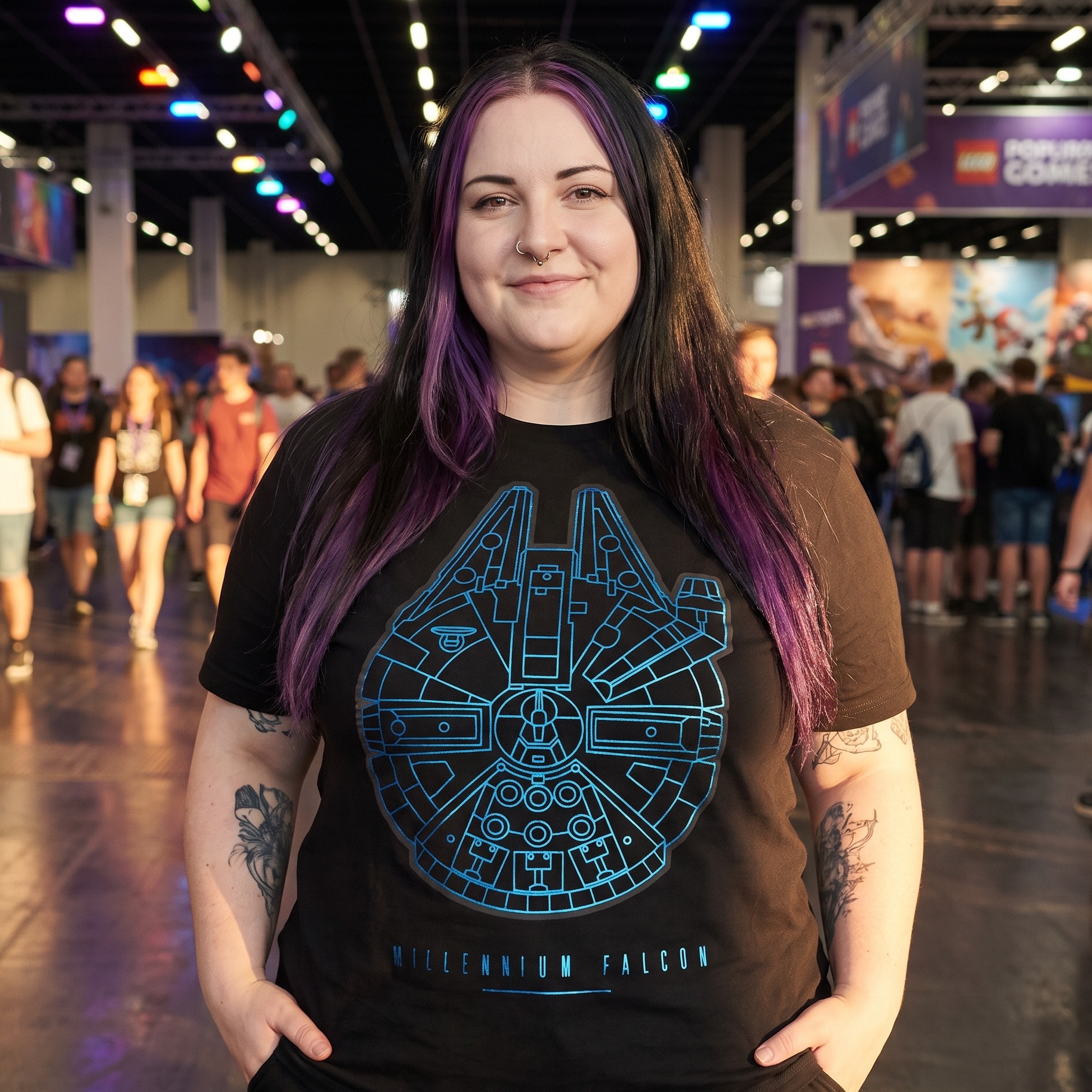 Star Wars - T-Shirt Millennium Falcon noir