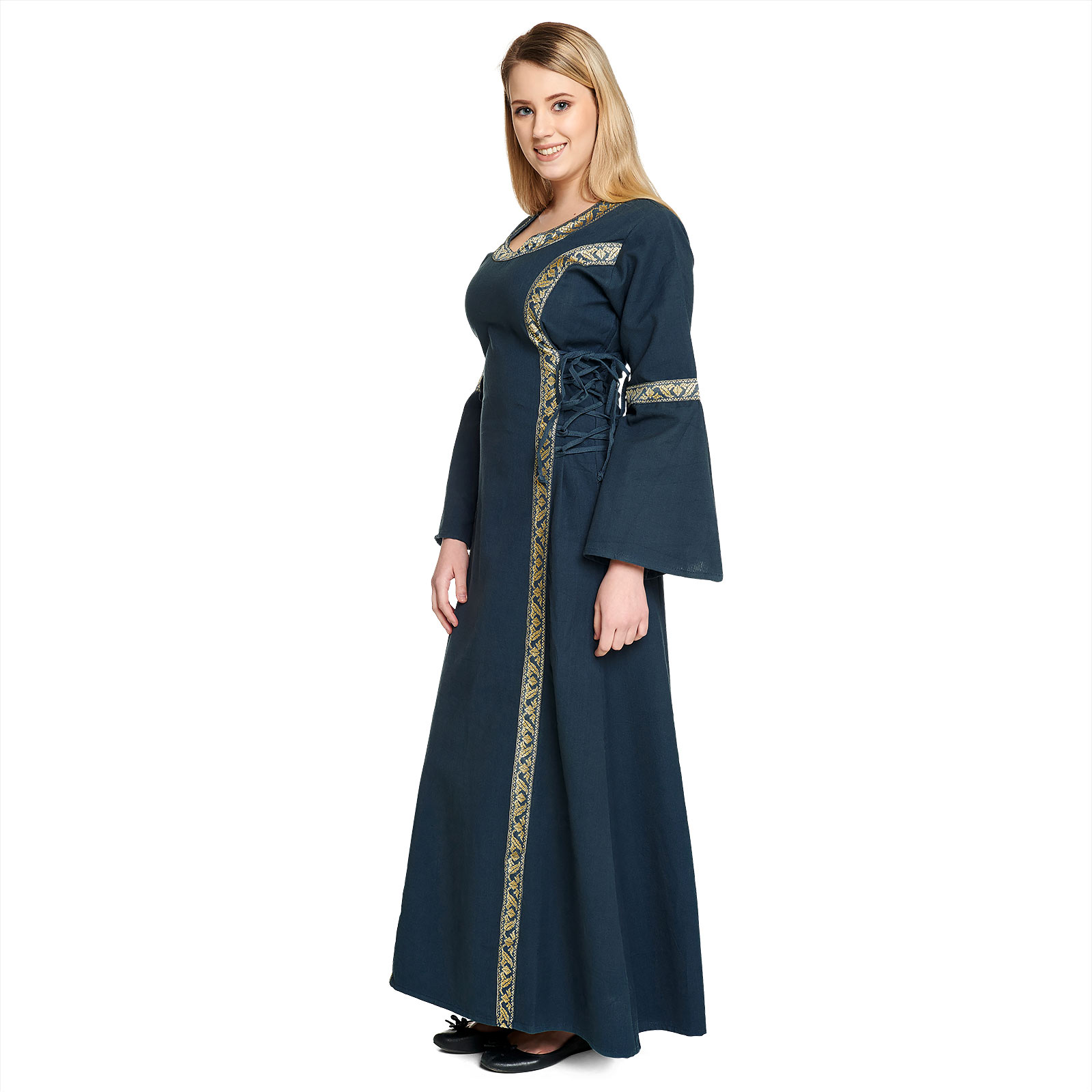 Robe médiévale Reinhild bleue