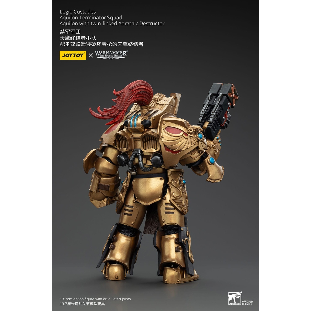 Warhammer The Horus Heresy Figurine articulée 1/18 Legio Custodes Aquilon Terminator Squad Aquilon avec Adrathic Destructor jumelé