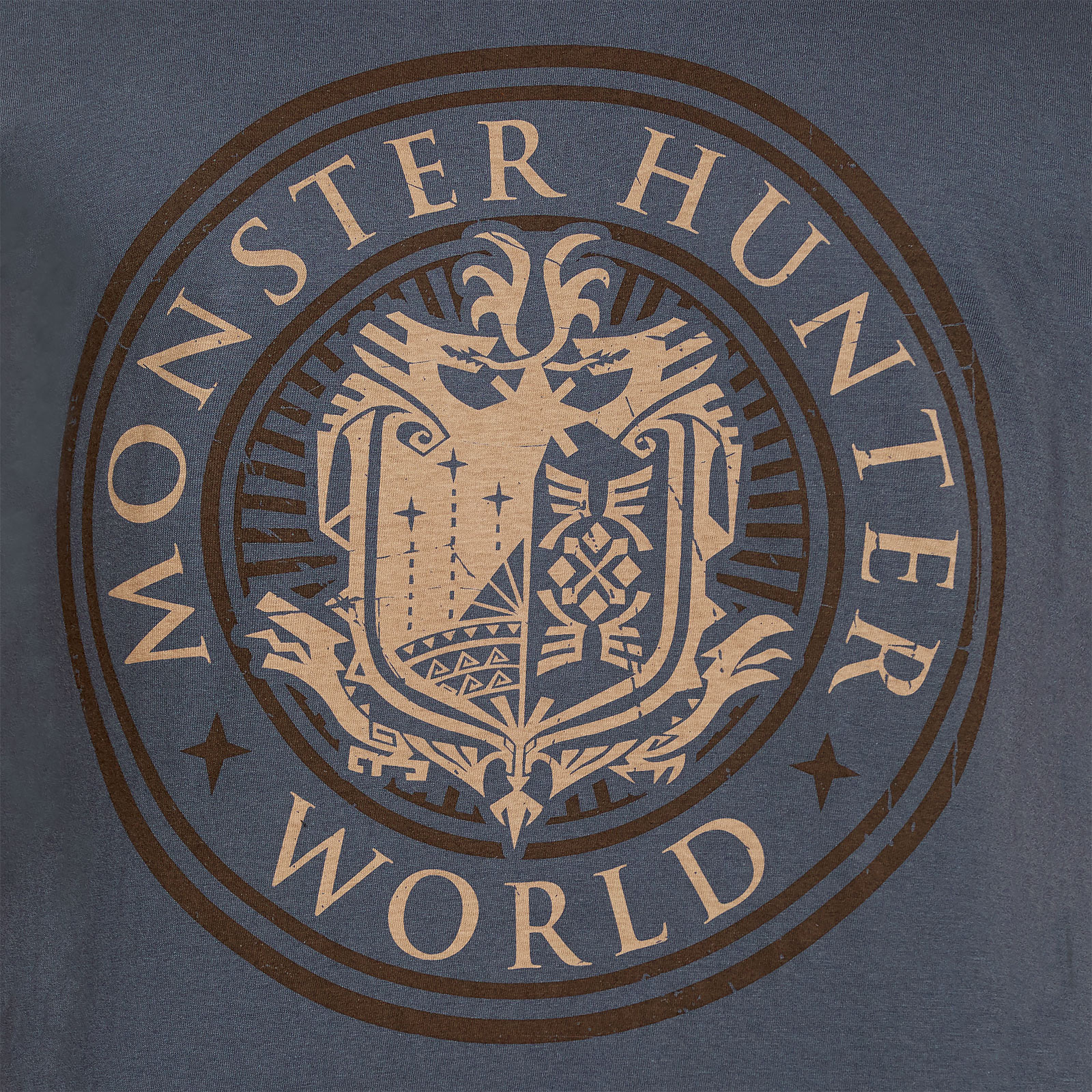 Monster Hunter - Wereld Logo T-Shirt Blauw