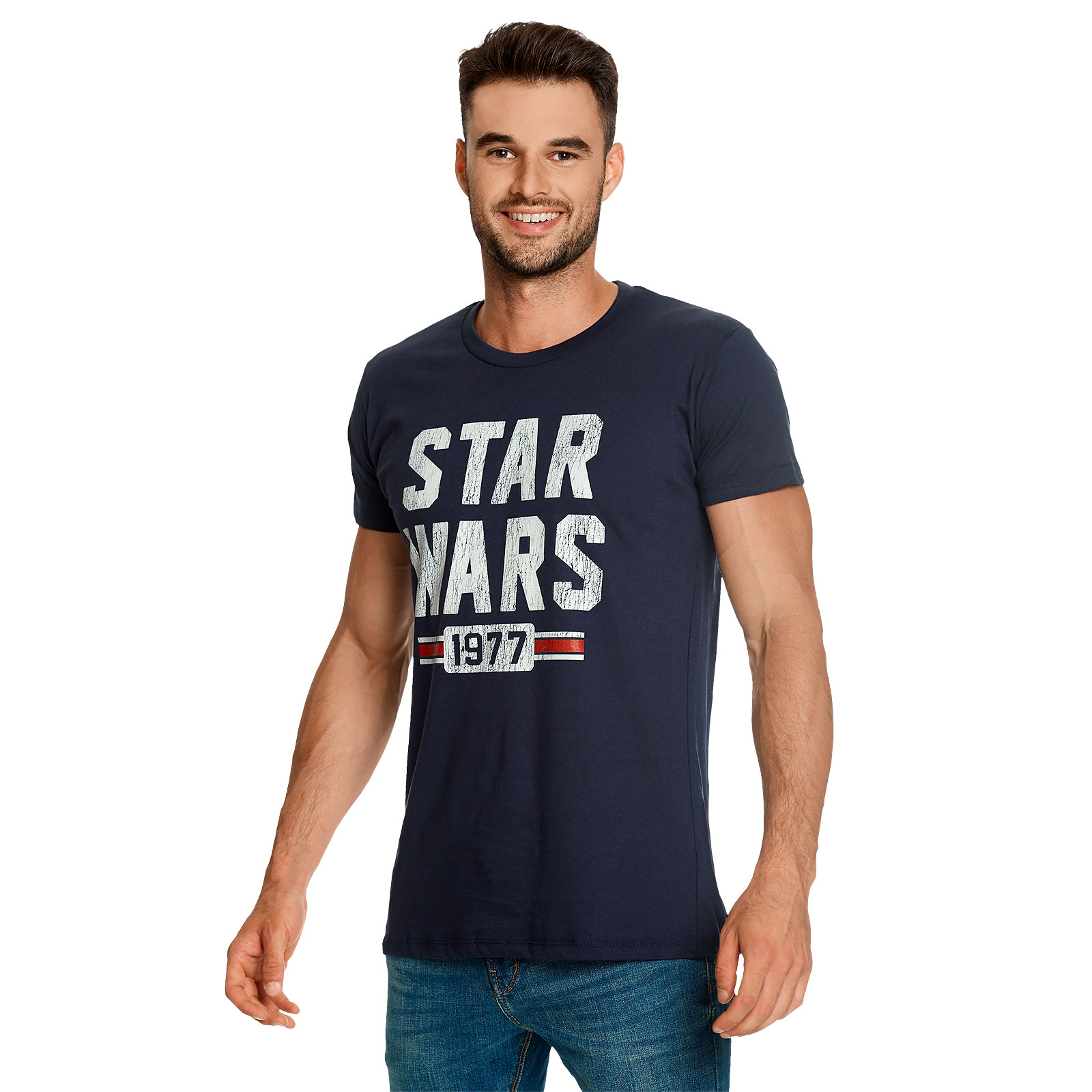 Star Wars van 1977 Distressed T-shirt blauw