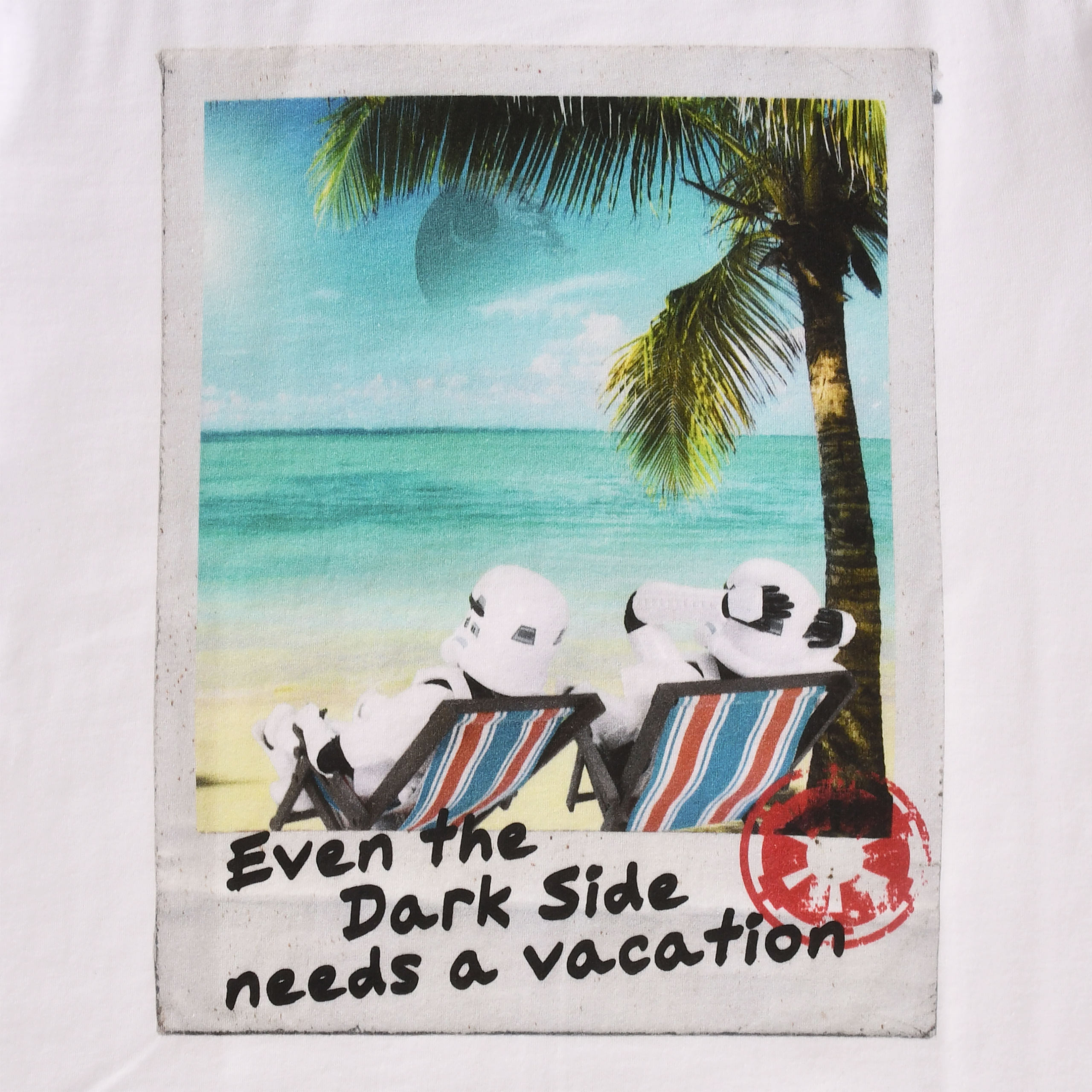 Star Wars - Dark Side Vakantie T-Shirt wit