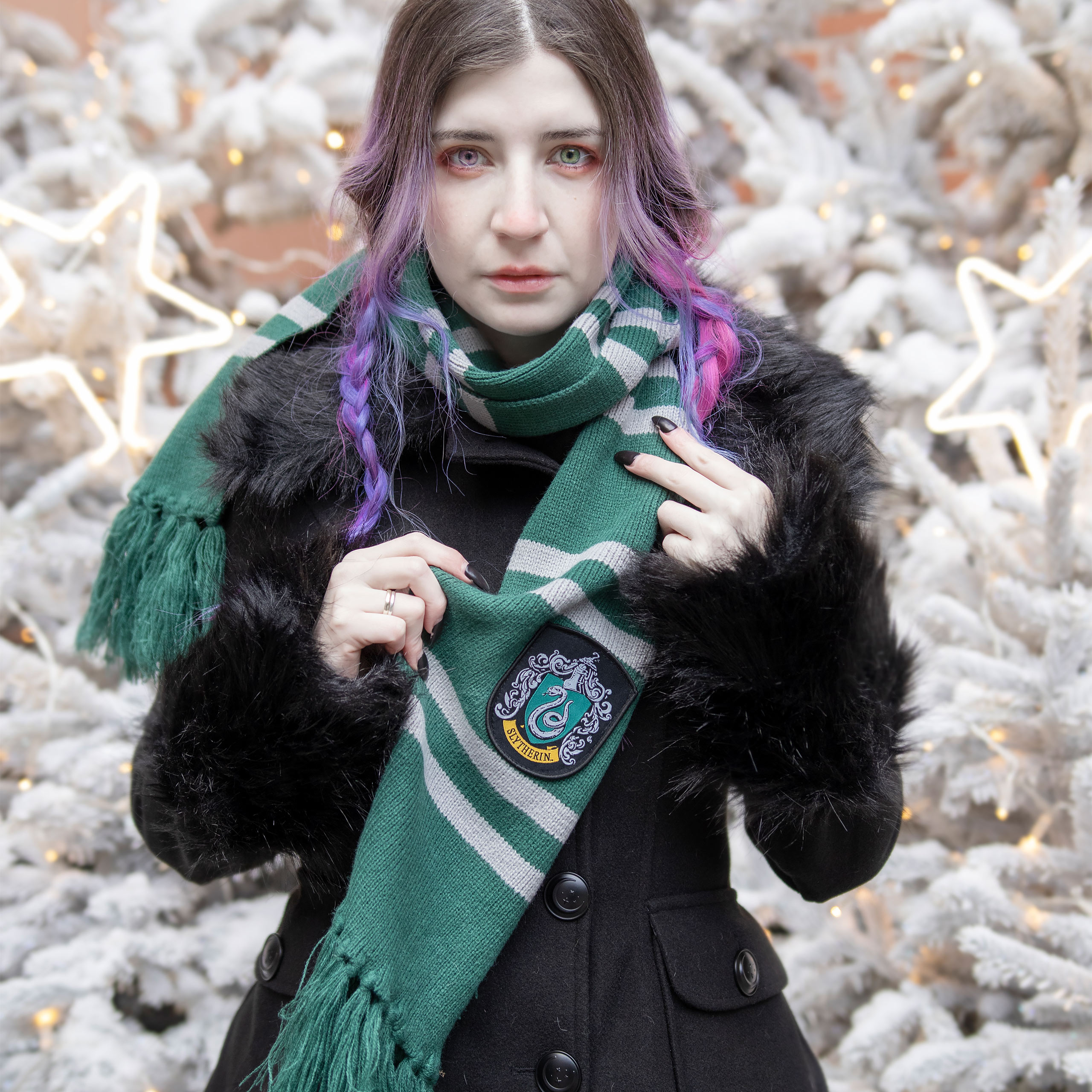 Harry Potter - Slytherin Strickschal grau-grün