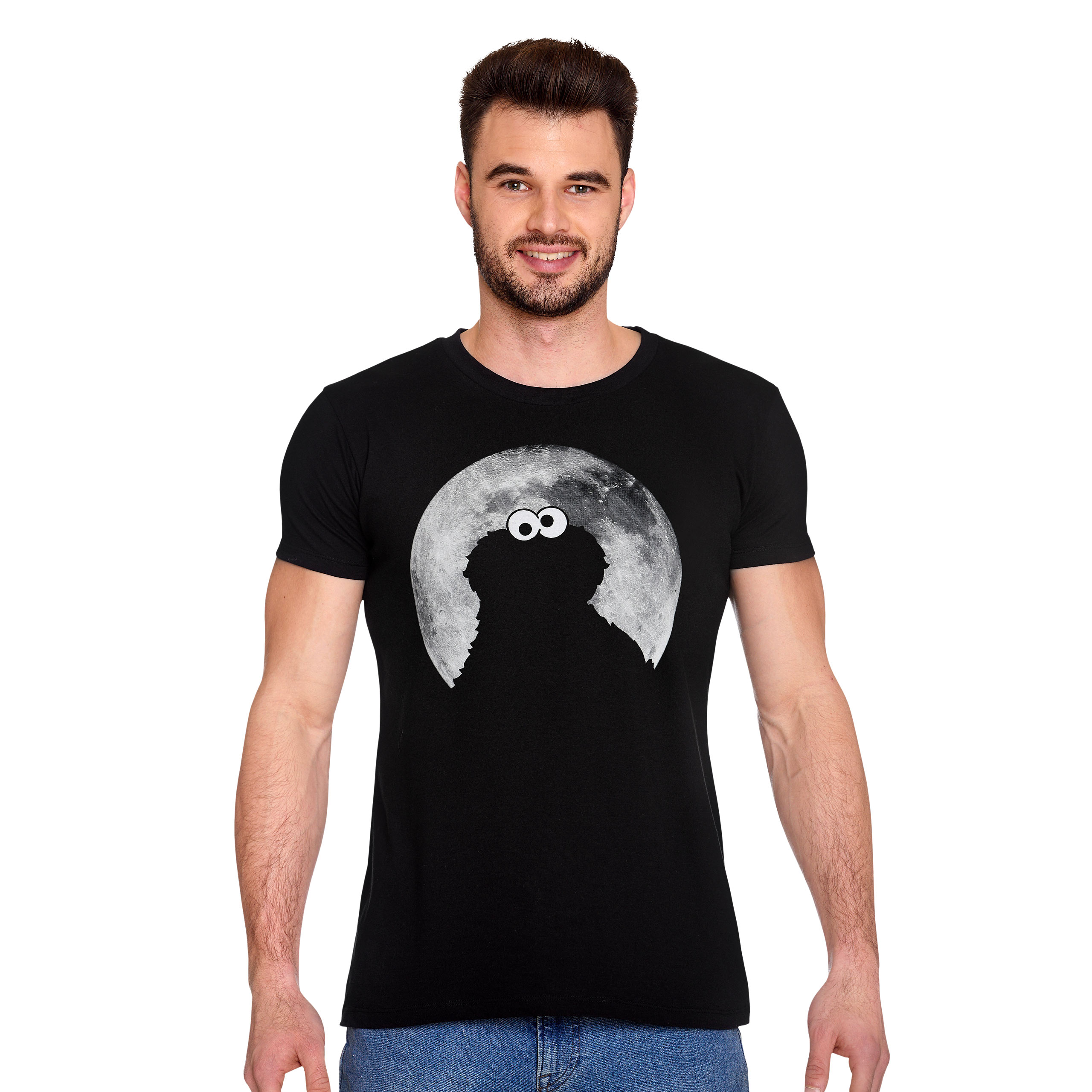 Sesamstraße - Cookie Monster Moonnight T-Shirt schwarz