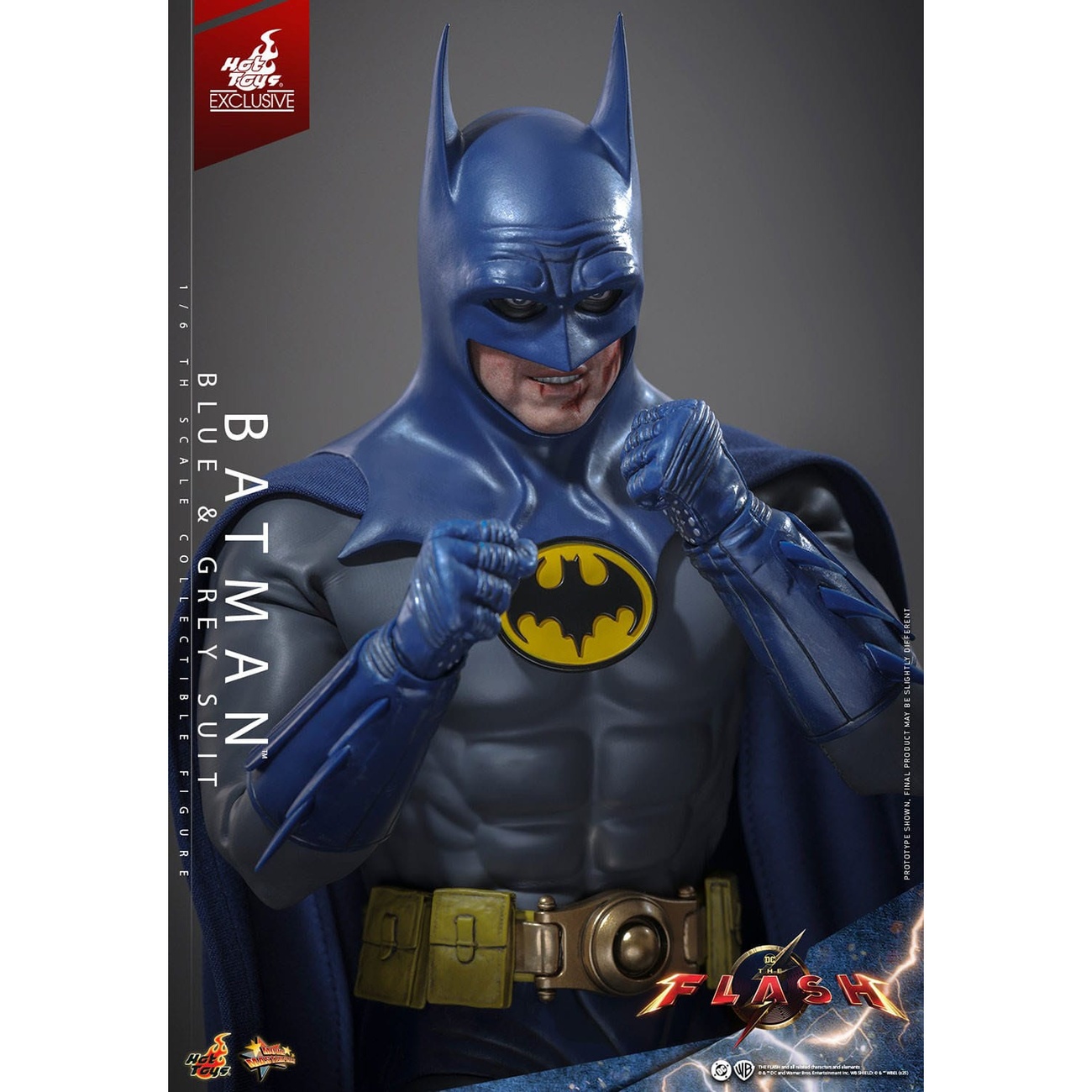 The Flash Movie Masterpiece figura de acción 1/6 Batman (traje azul y gris) Edición Limitada Hot Toys Exclusive 30 cm