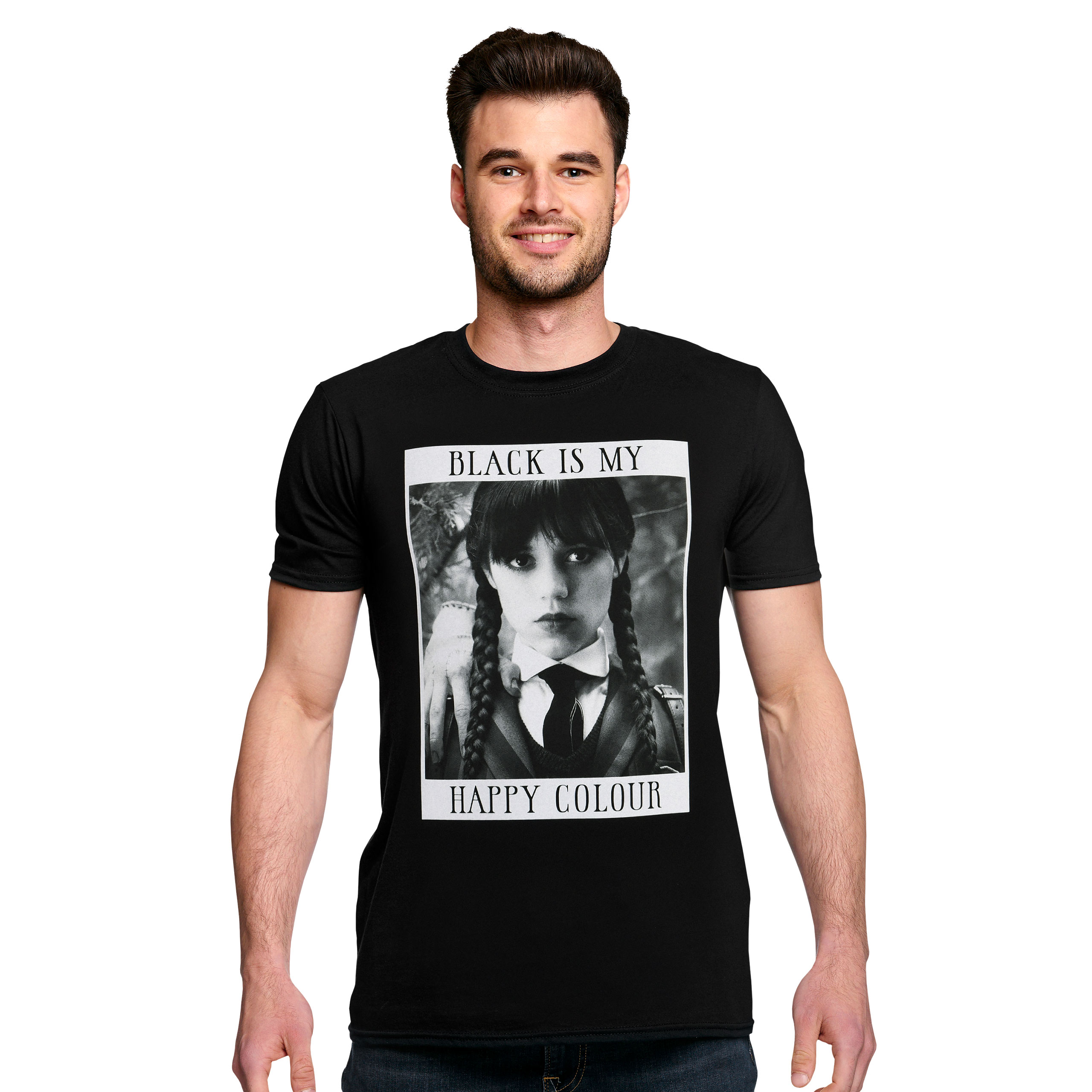 Wednesday Black Is My Happy Color Full Body Dark Silhouette T-Shirt