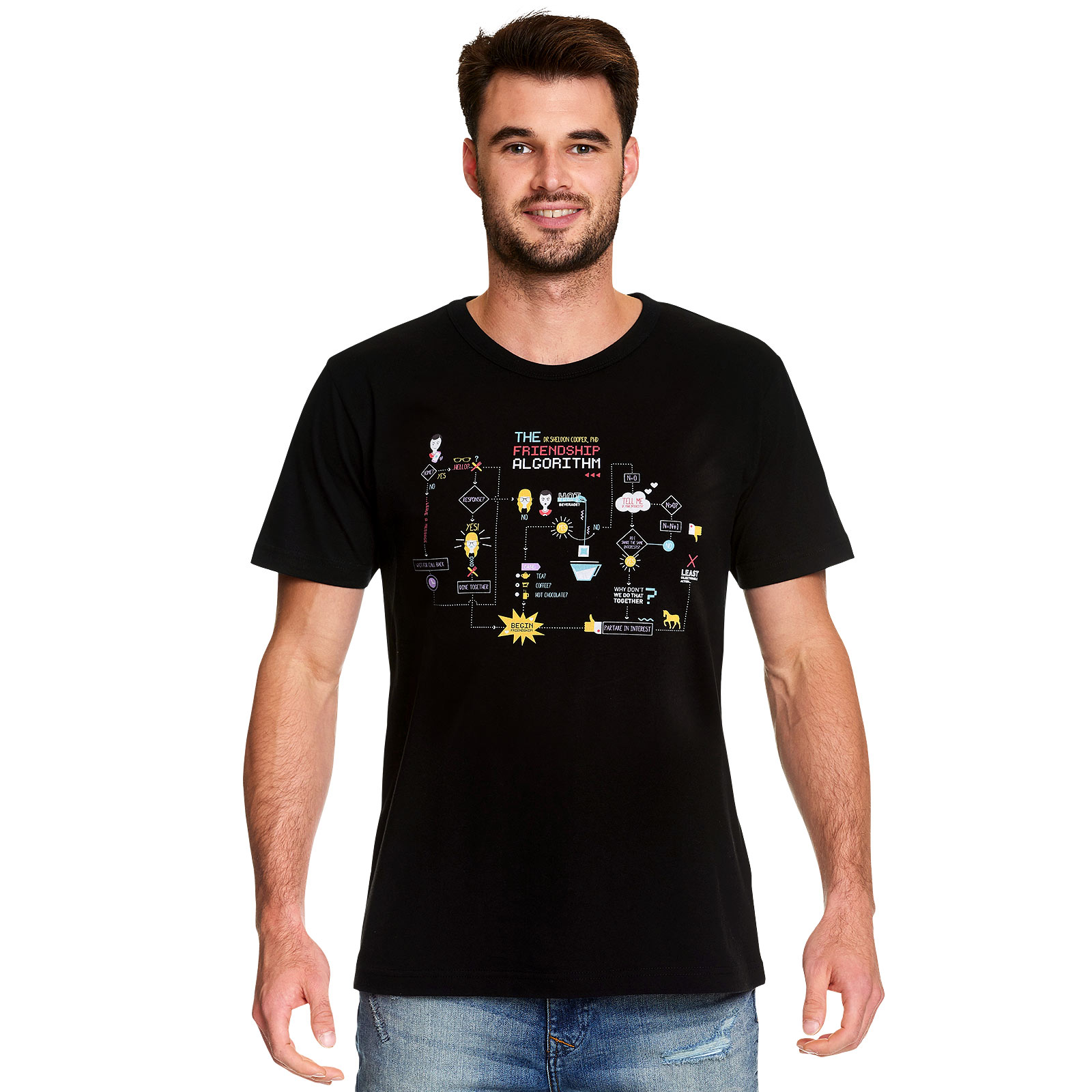 The Big Bang Theory - T-shirt noir Algorithme d'Amitié