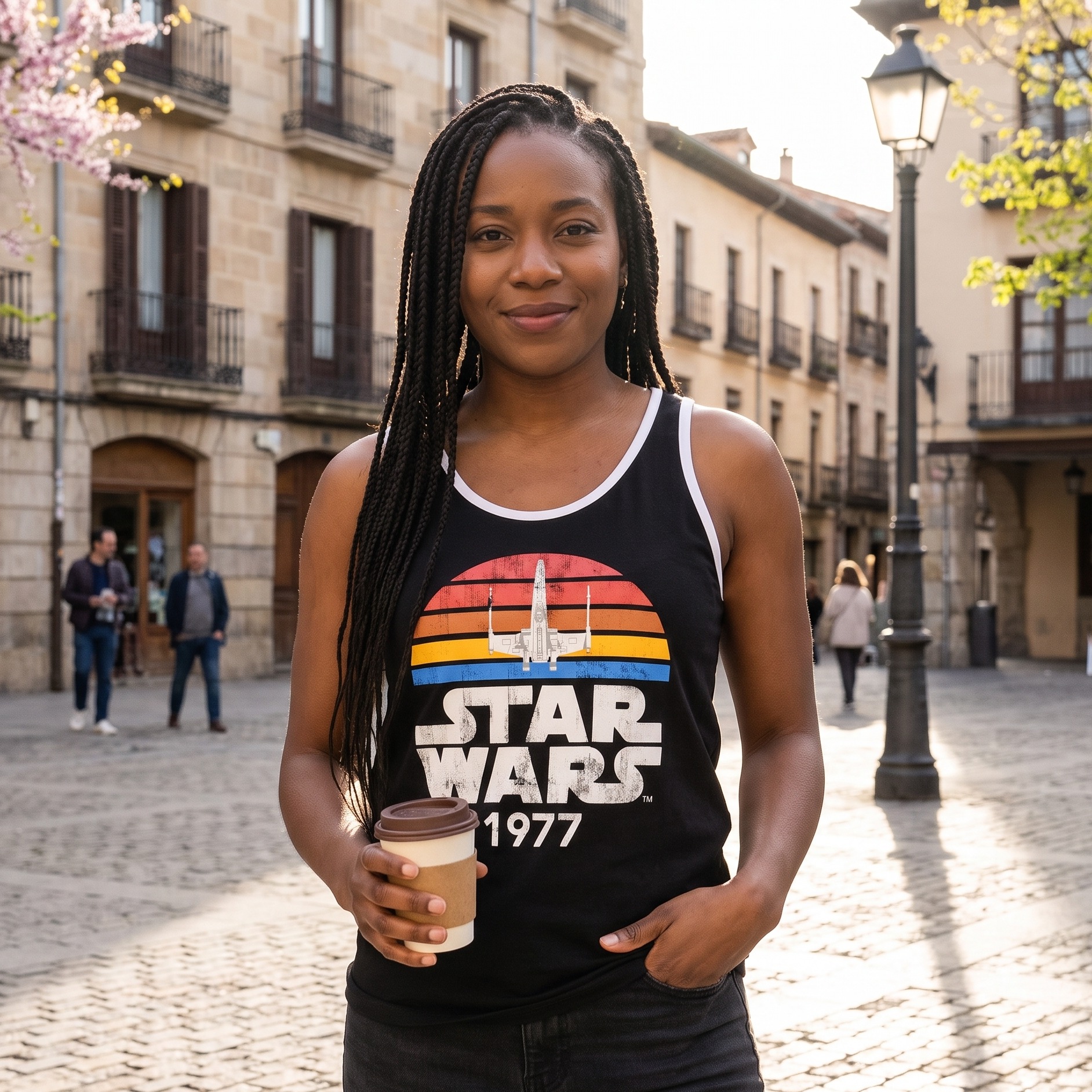Star Wars of 1977 Distressed Tanktop schwarz