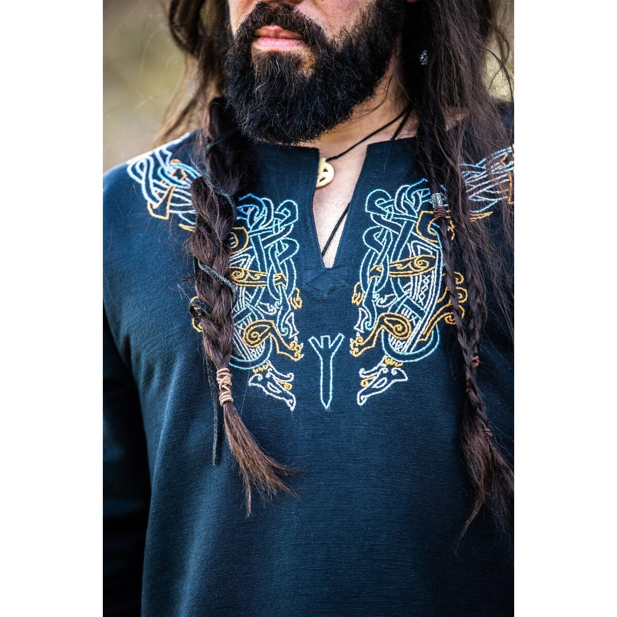 Tunique viking médiévale Snorri noir