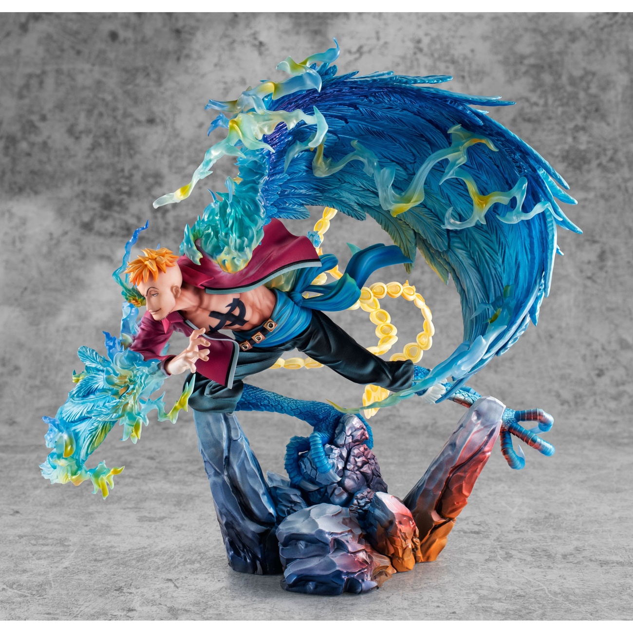One Piece P.O.P MAS Maximum Estatua PVC Marco the Phoenix Líder del 1er Escuadrón de los Piratas de Barbablanca 32 cm