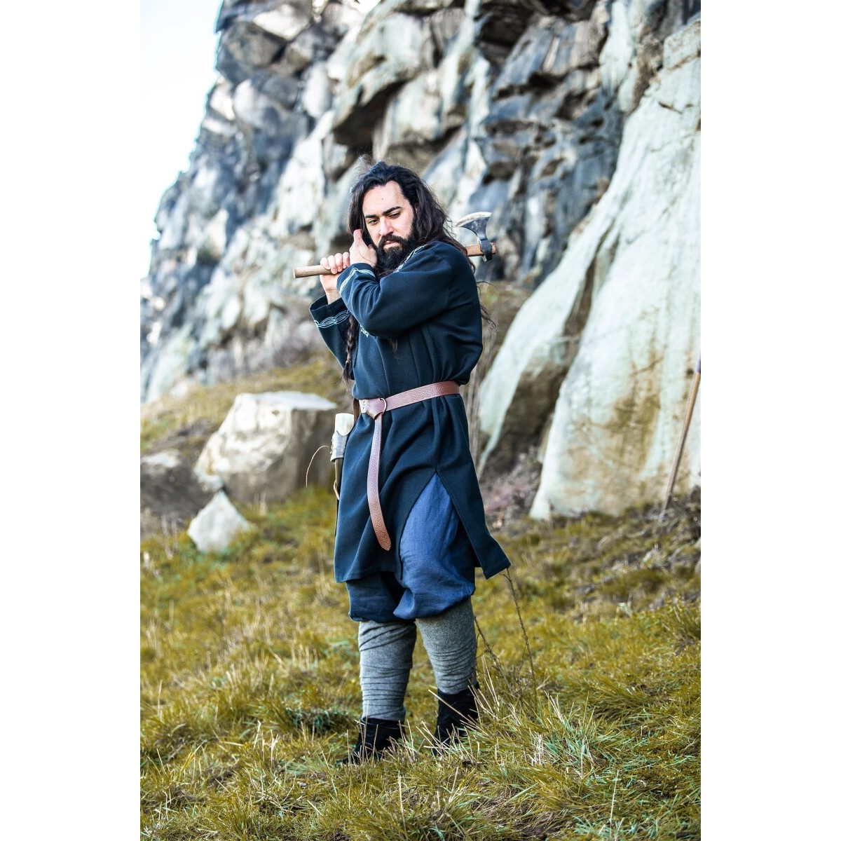 Tunique viking médiévale Snorri noir