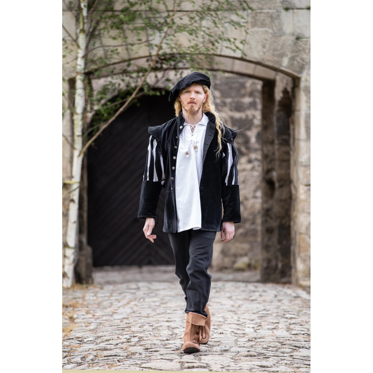 Medeltida landsknektjacka Brandolf svart