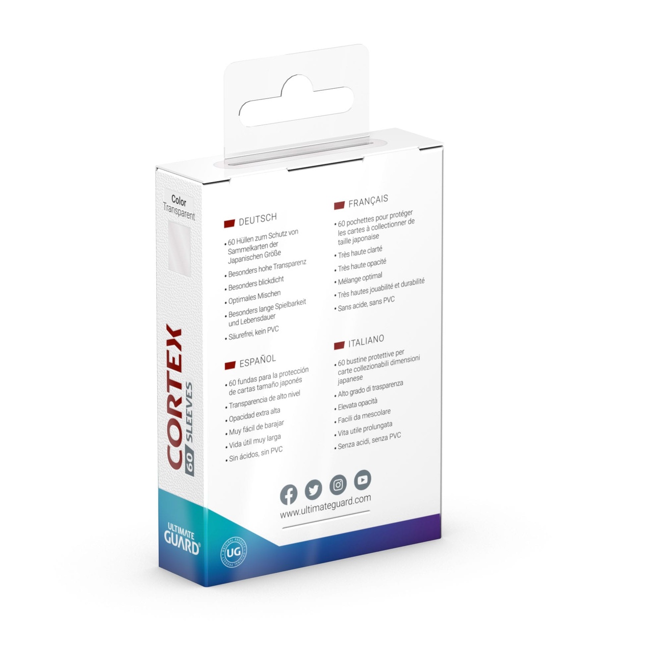Ultimate Guard Cortex Sleeves Japanese Size (60) - Clear