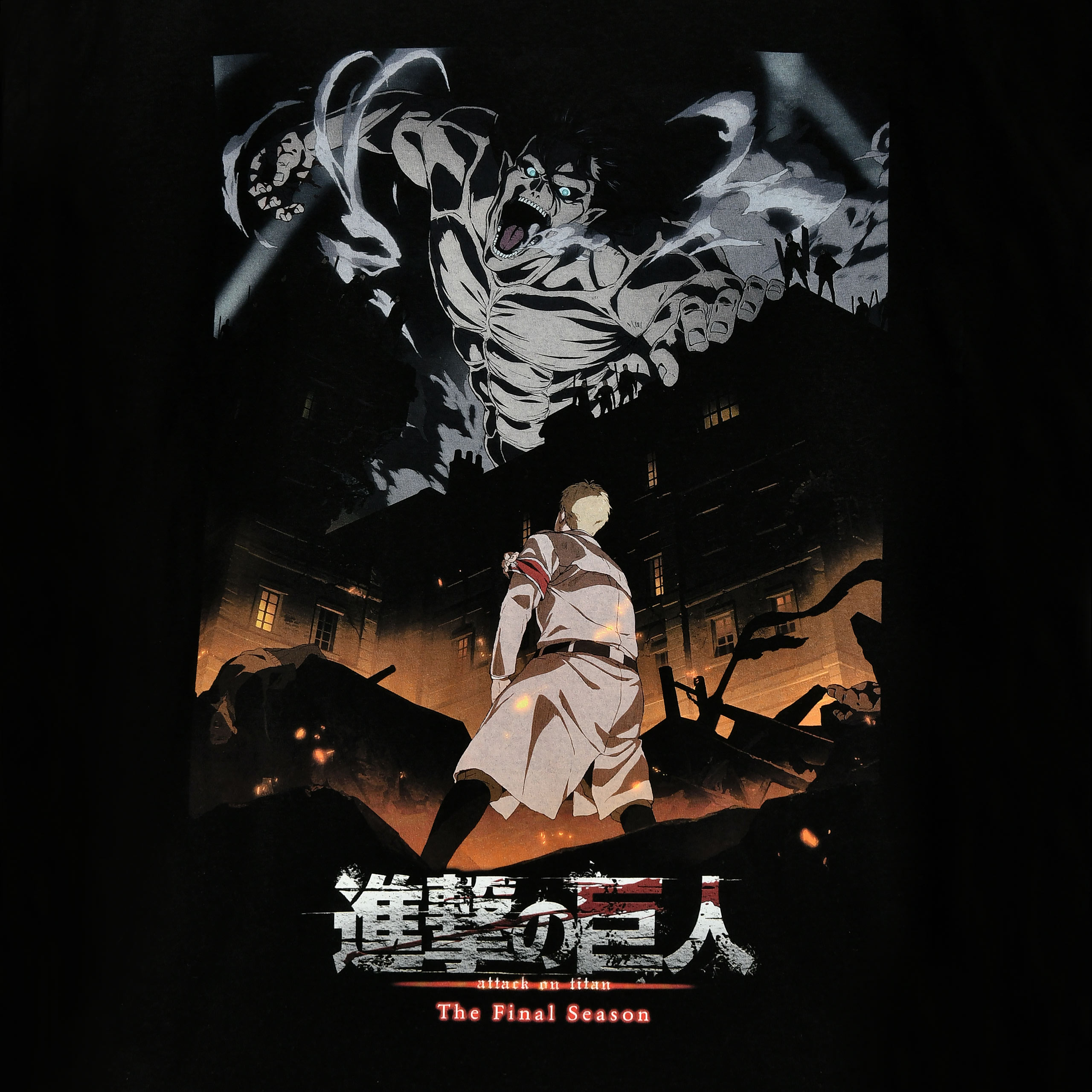 Attack on Titan - Poster T-shirt zwart