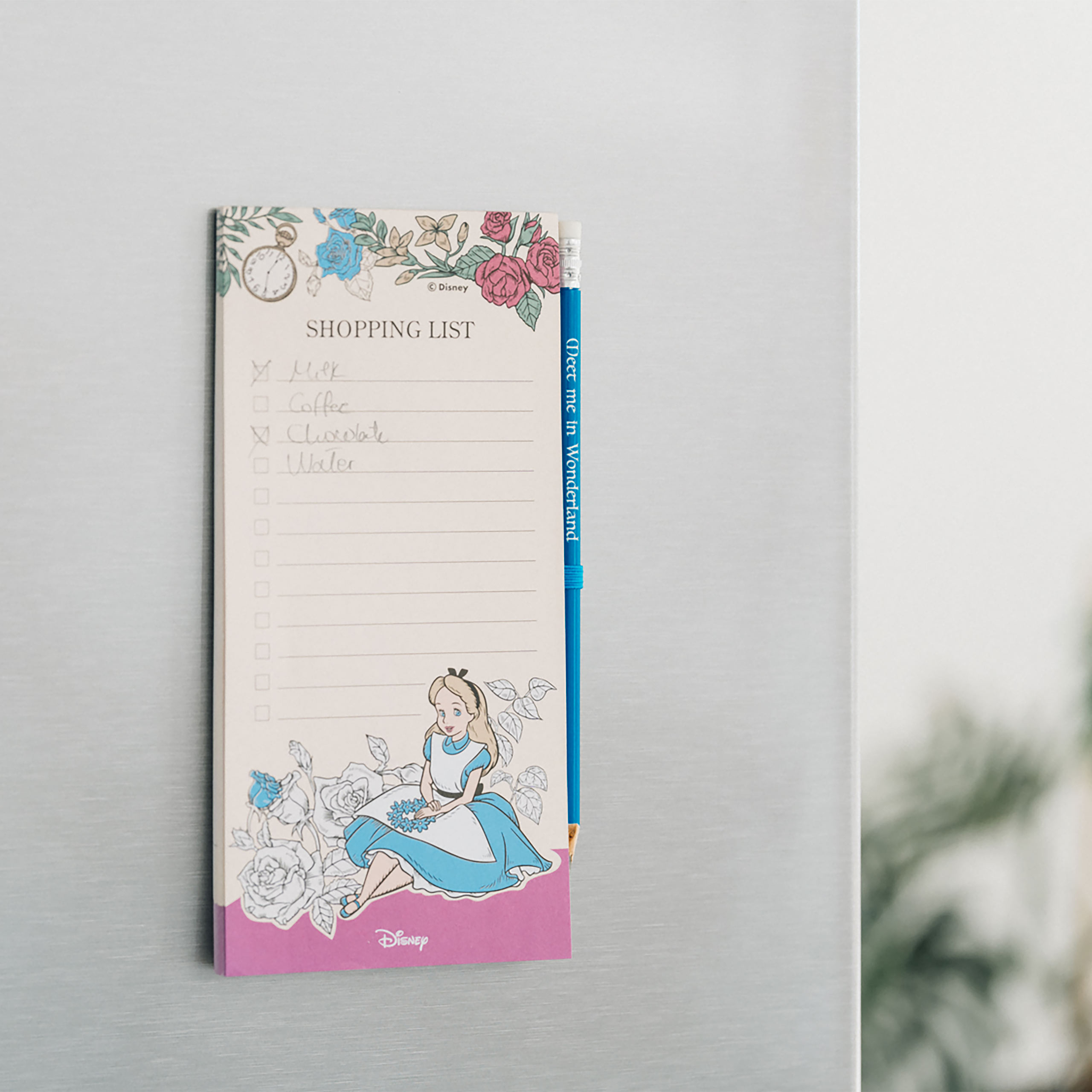 Alice in Wonderland - Magnetic Notepad with Pencil