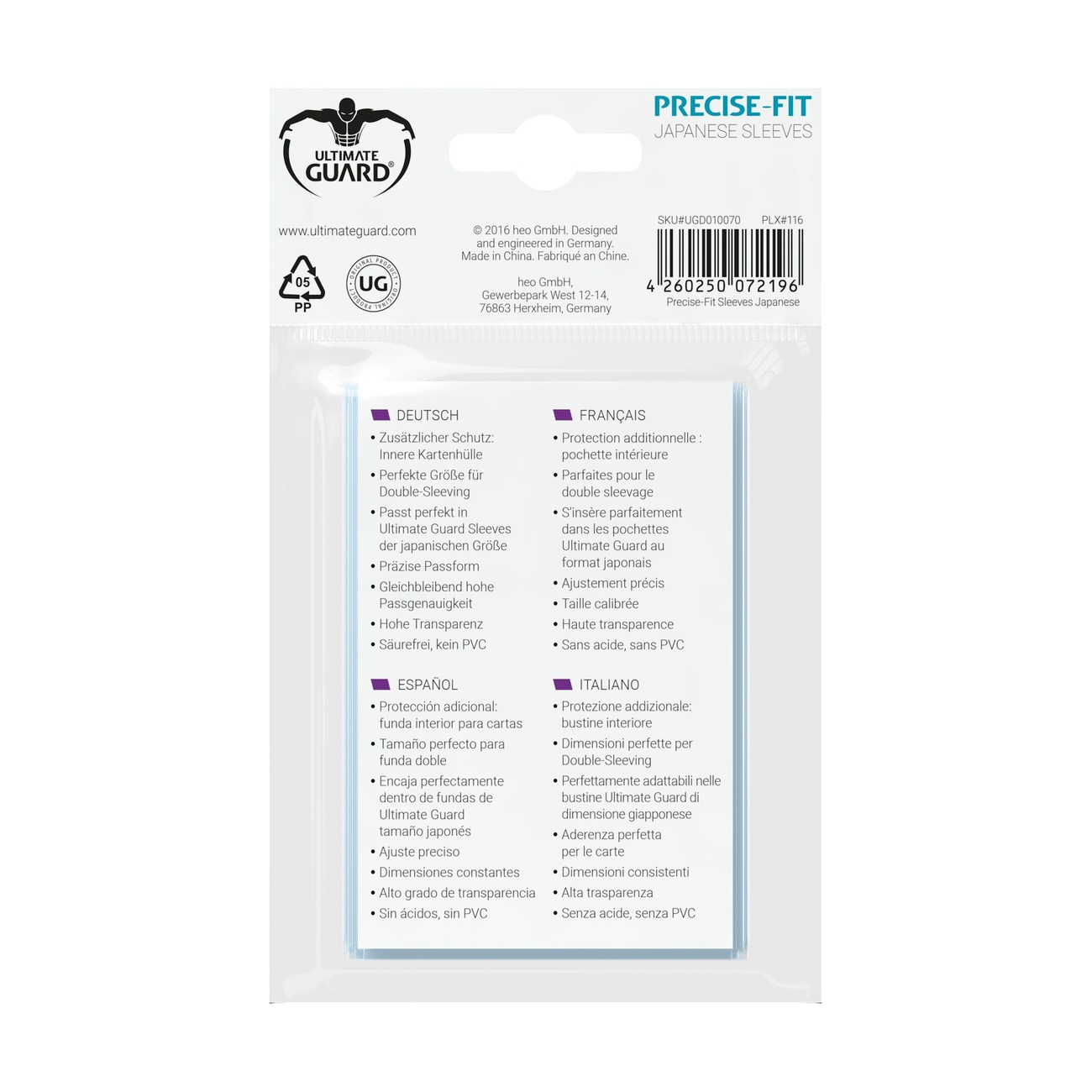 Ultimate Guard Precise-Fit Sleeves format japonais (100)
