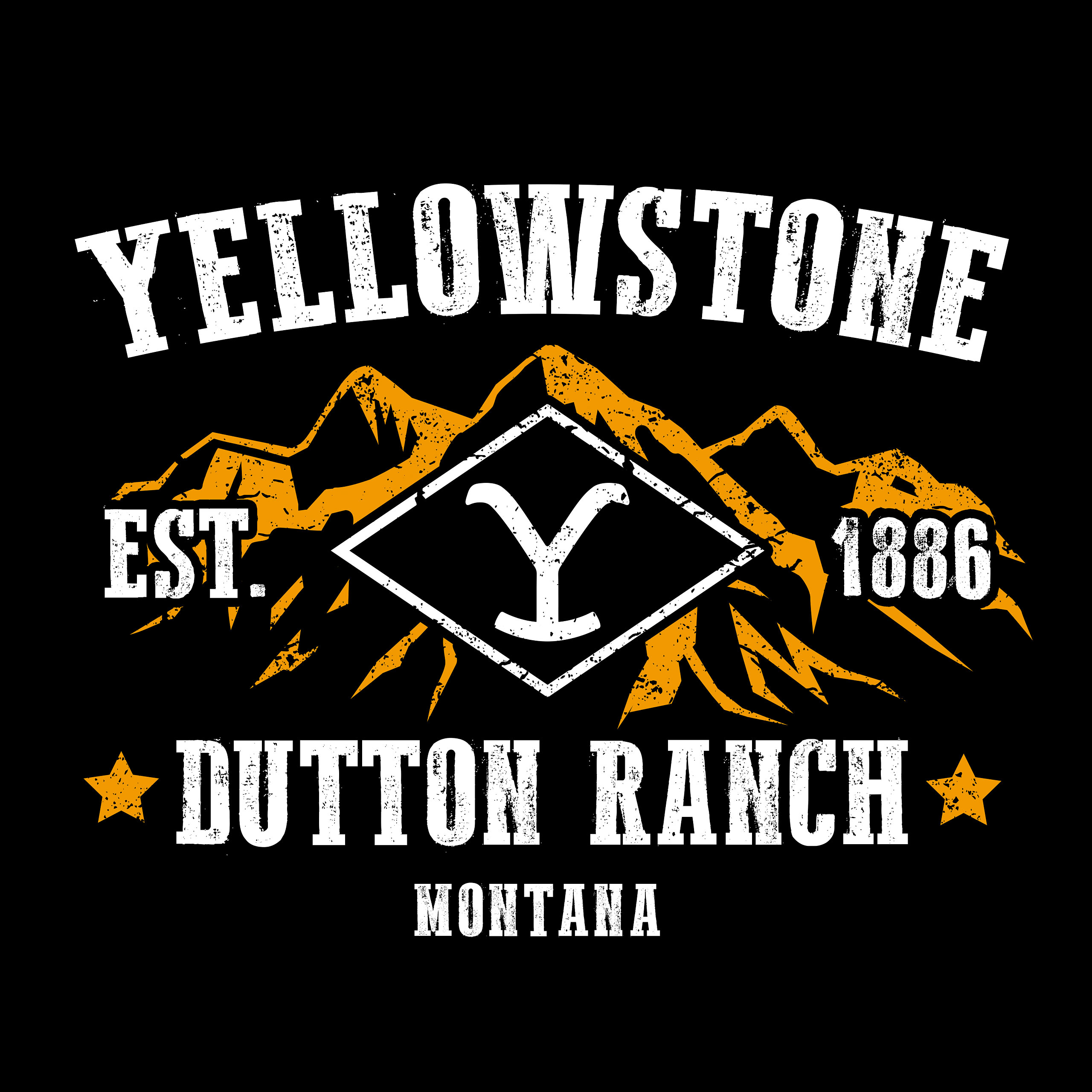 Ranch Logo T-Shirt für Yellowstone Fans schwarz