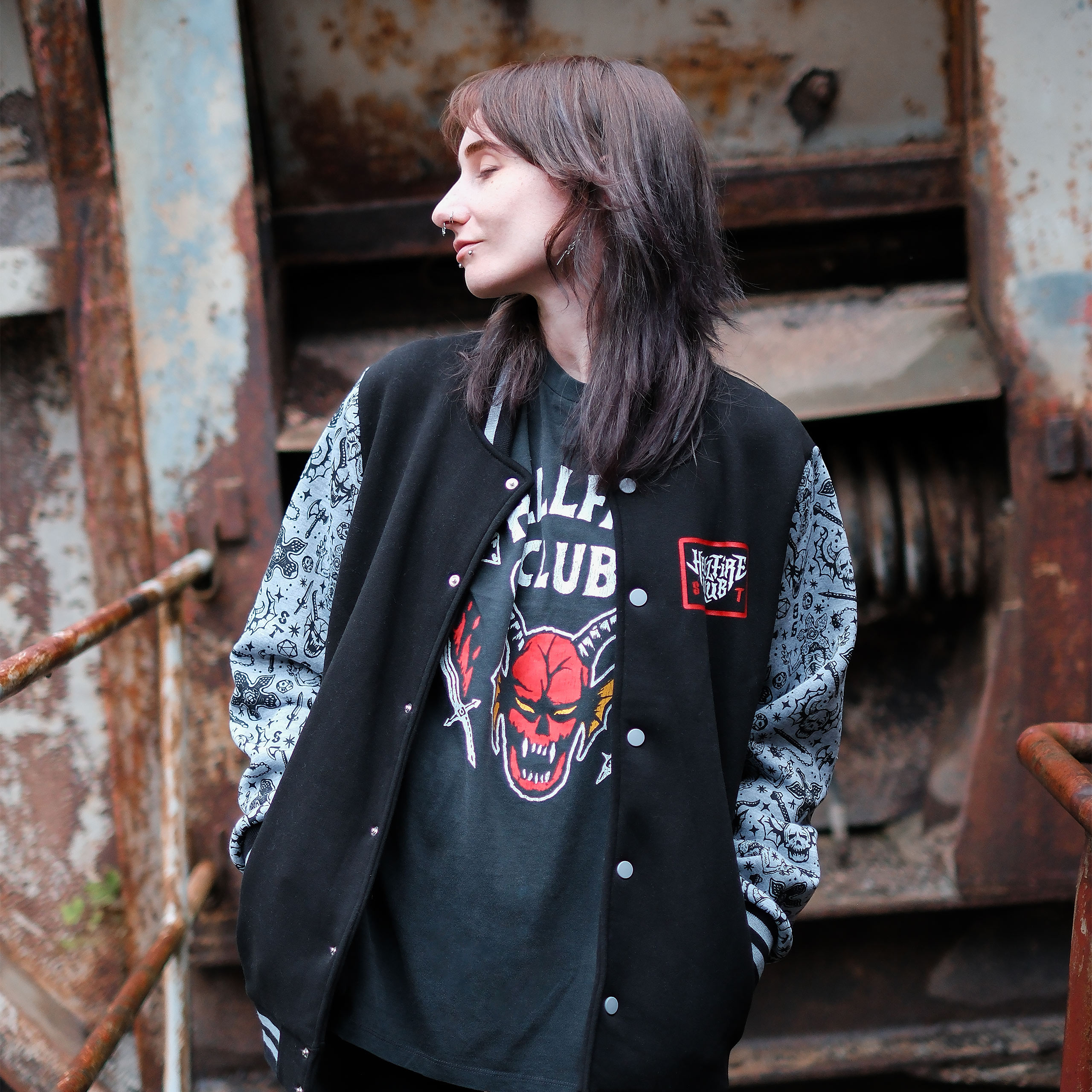 Stranger Things - Hellfire Club T-Shirt grau