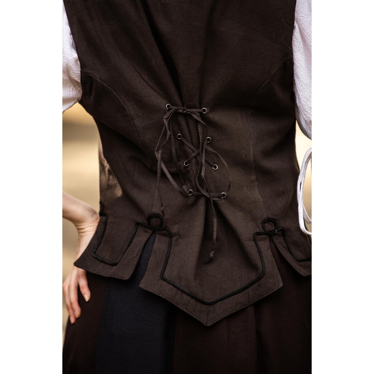 Medieval Bodice Vest Selma dark brown