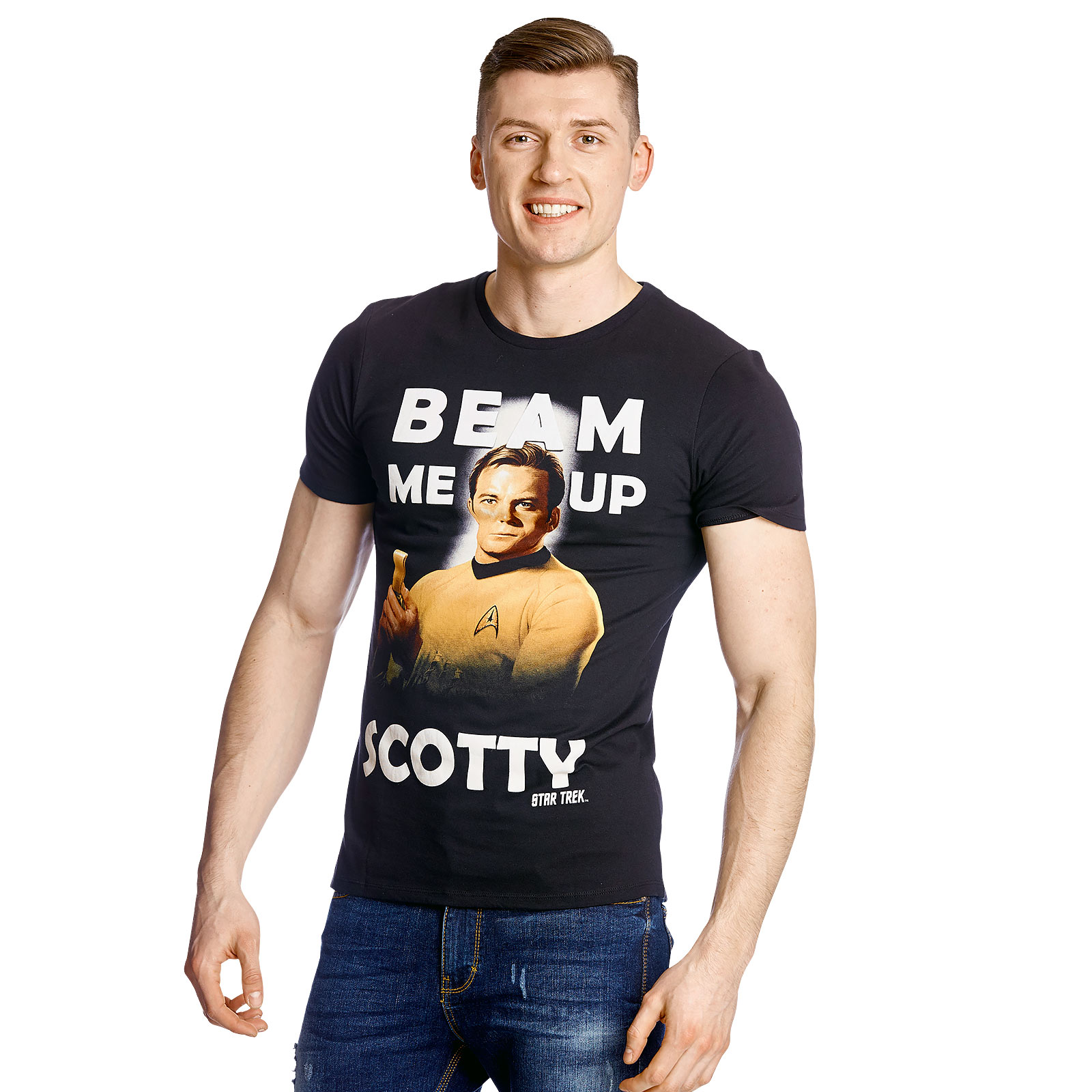 Star Trek - Kirk Beam Me Up T-Shirt schwarz