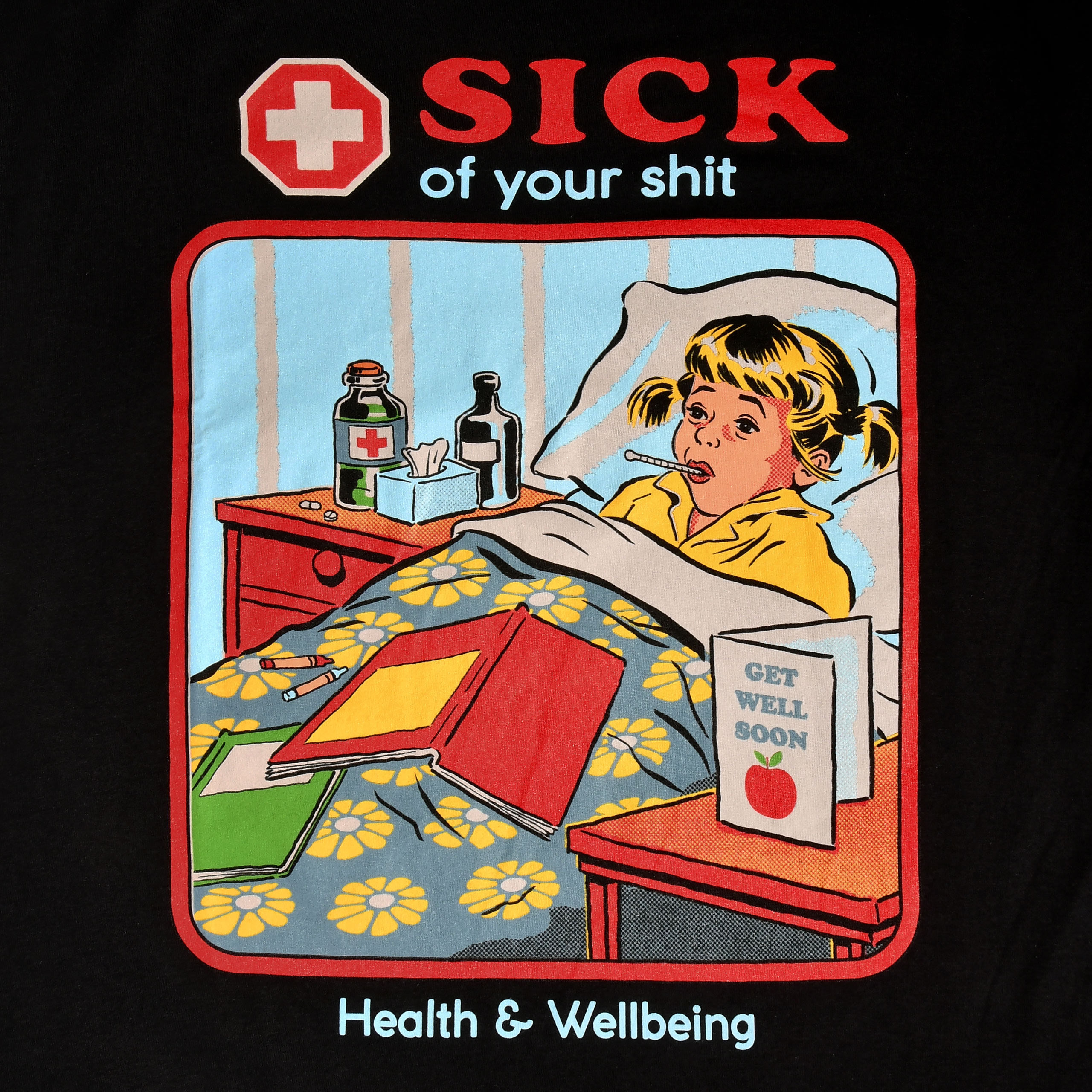 Steven Rhodes - Sick Of Your Shit T-Shirt Zwart