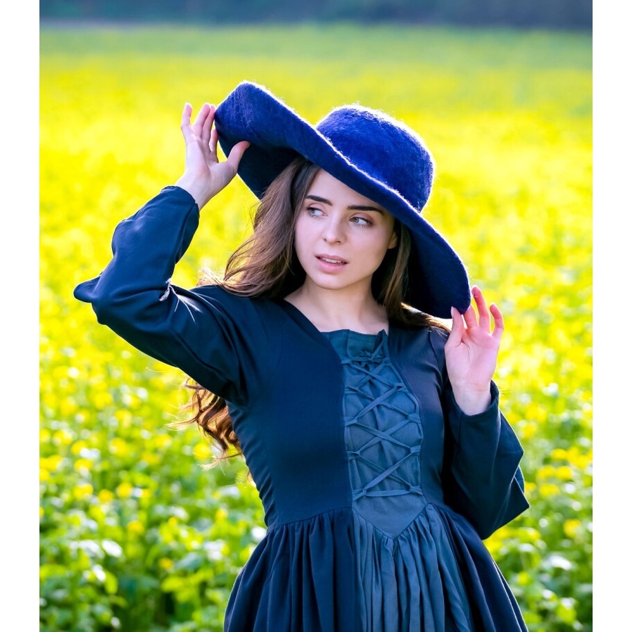 Middeleeuwse jurk Medusa zwart-blauw