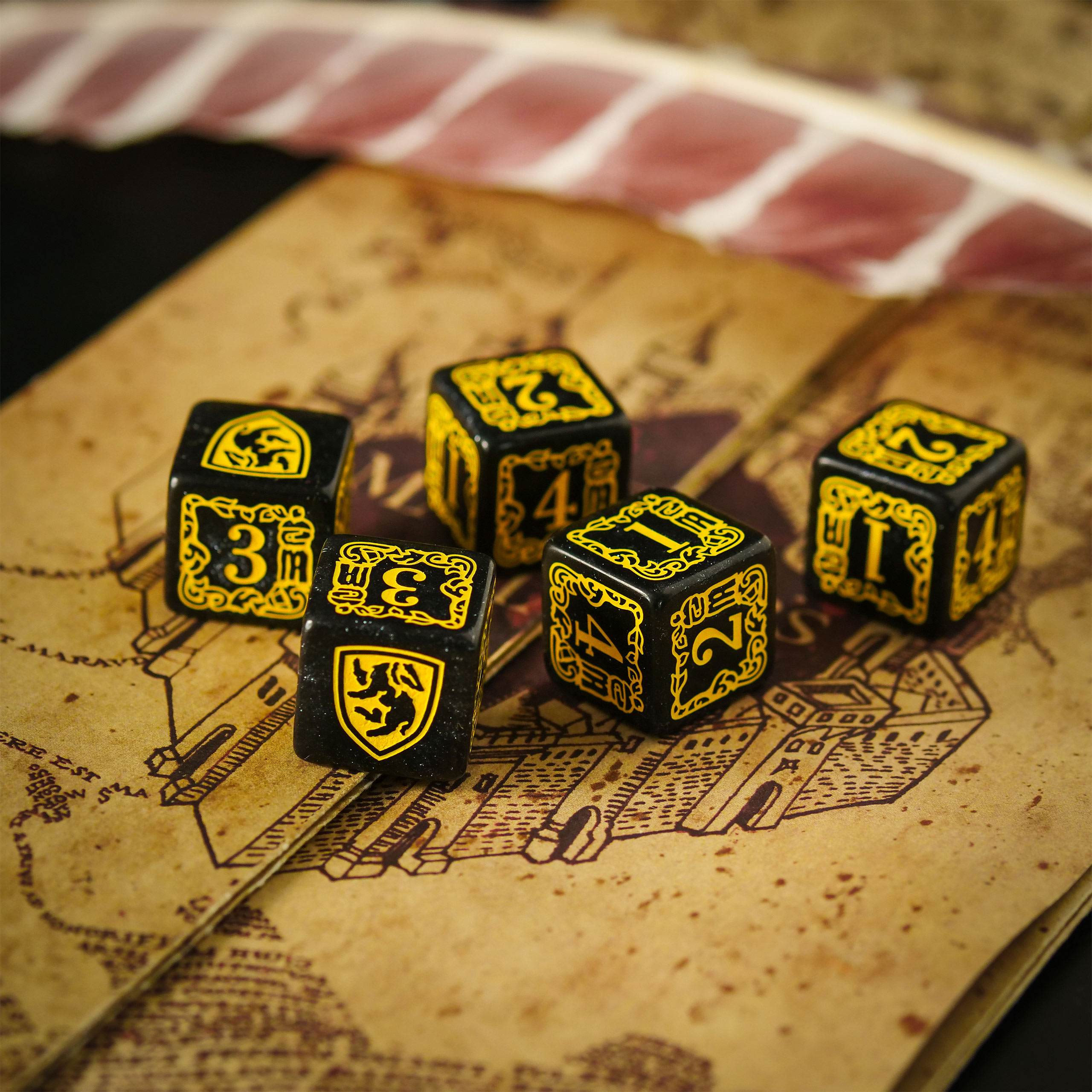 Harry Potter - Hufflepuff RPG Würfel Set 5tlg mit Würfelbeutel gelb