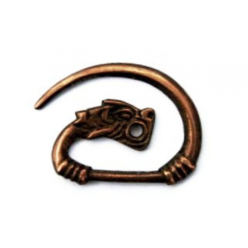 Medeltida metallspänne Liten drake