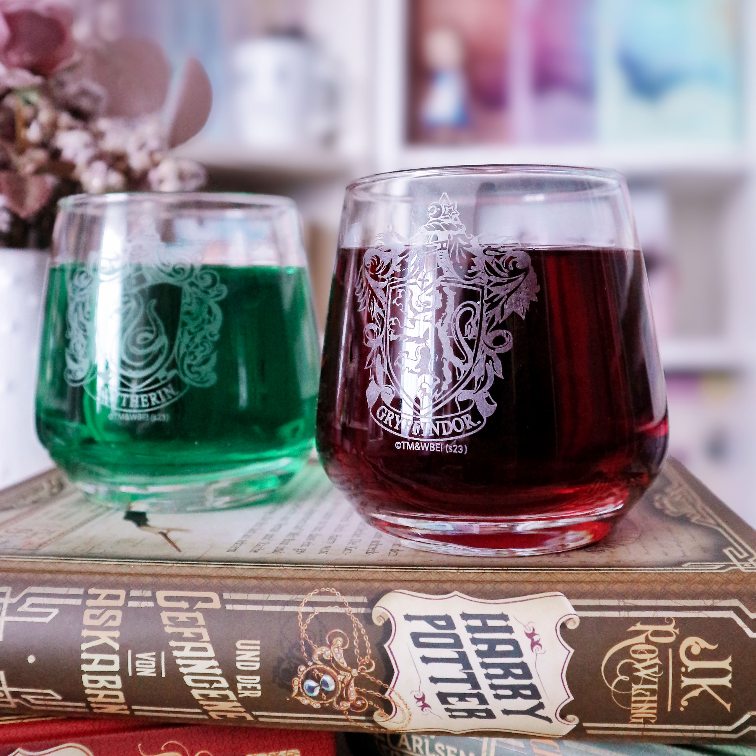 Harry Potter - Ensemble de verres Gryffindor et Slytherin