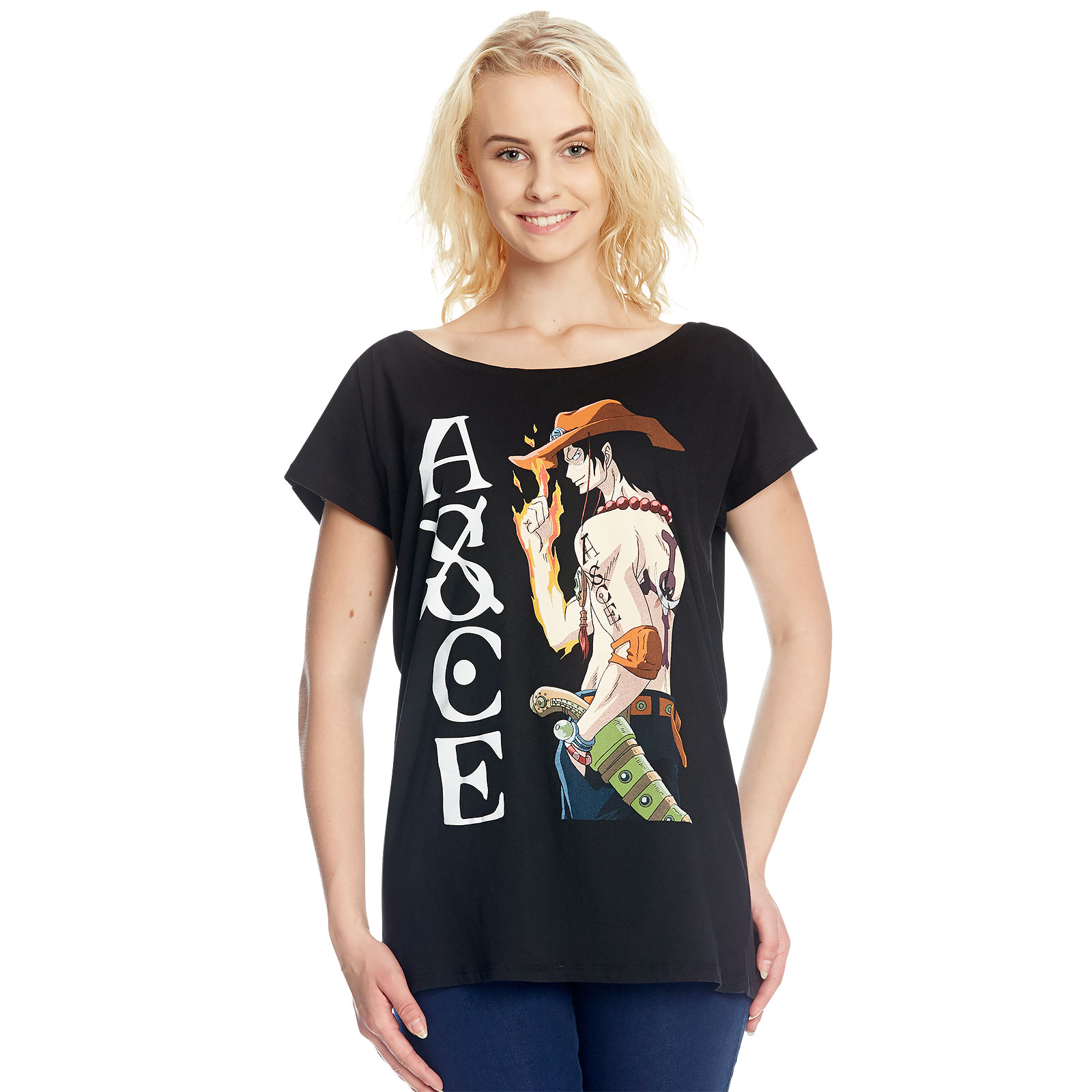 One Piece - Whitebeard Ace T-shirt Fille Coupe Ample