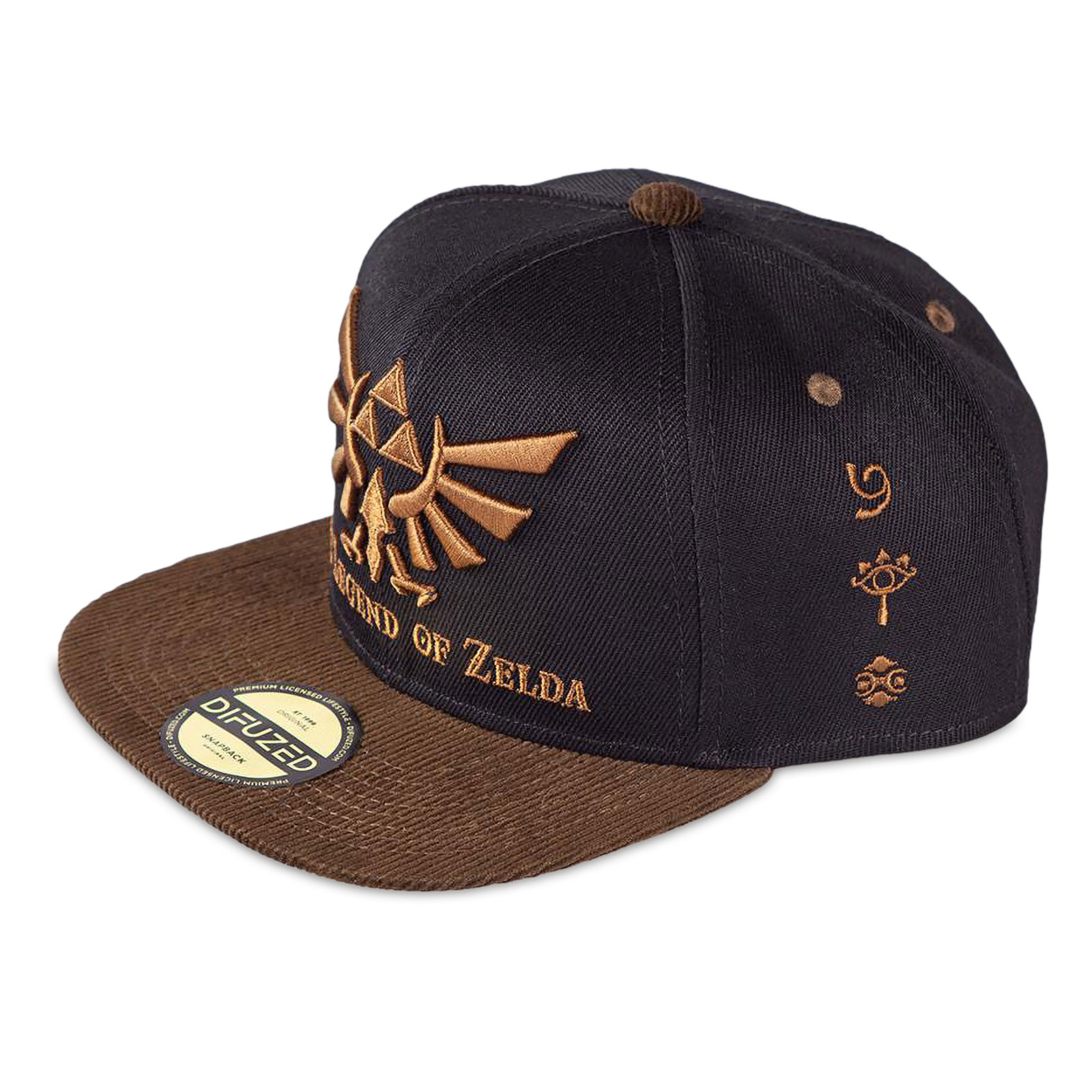 Zelda - Hyrule Logo Snapback Cap Black-Brown