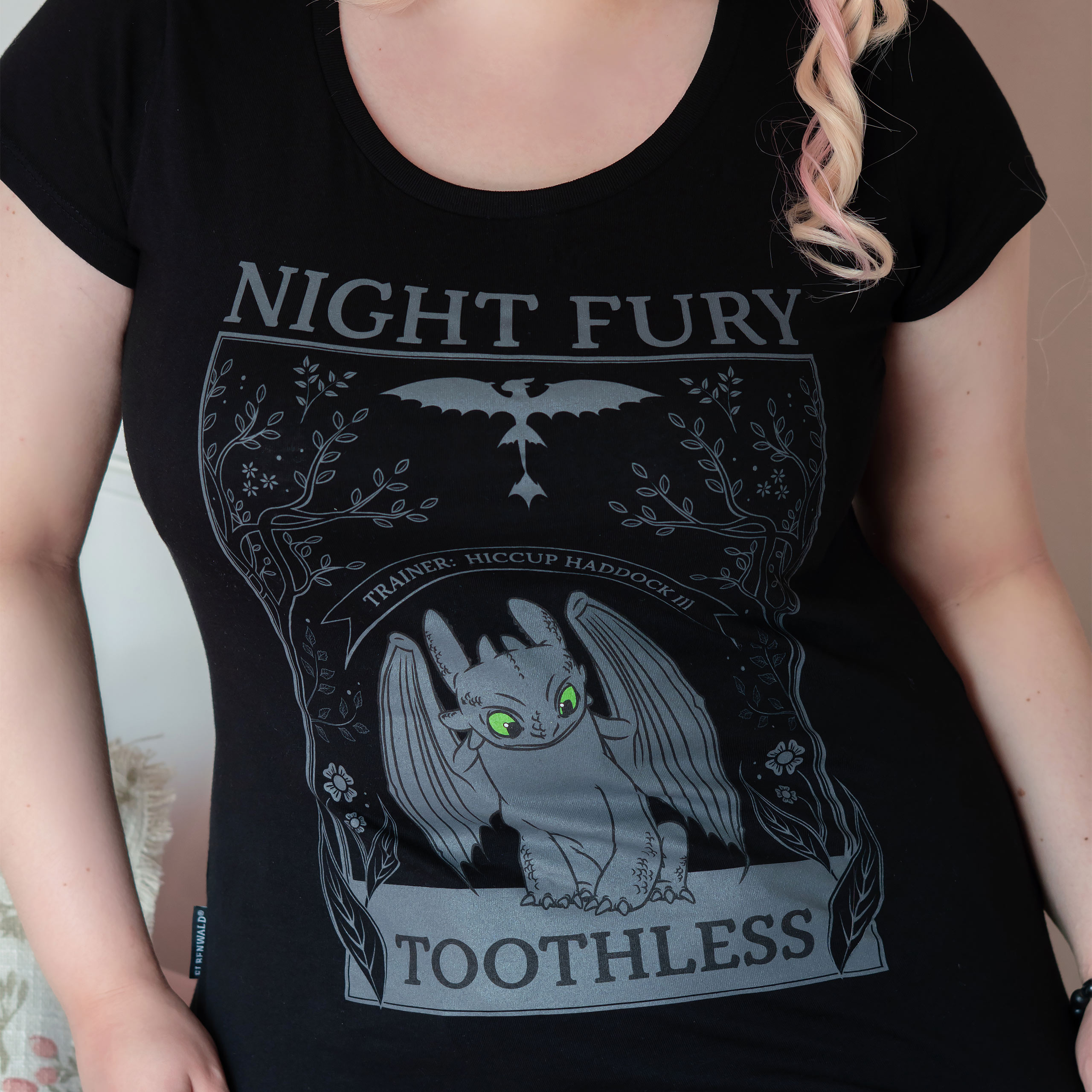 Dragon Trainer - T-Shirt Donna Night Fury Nera