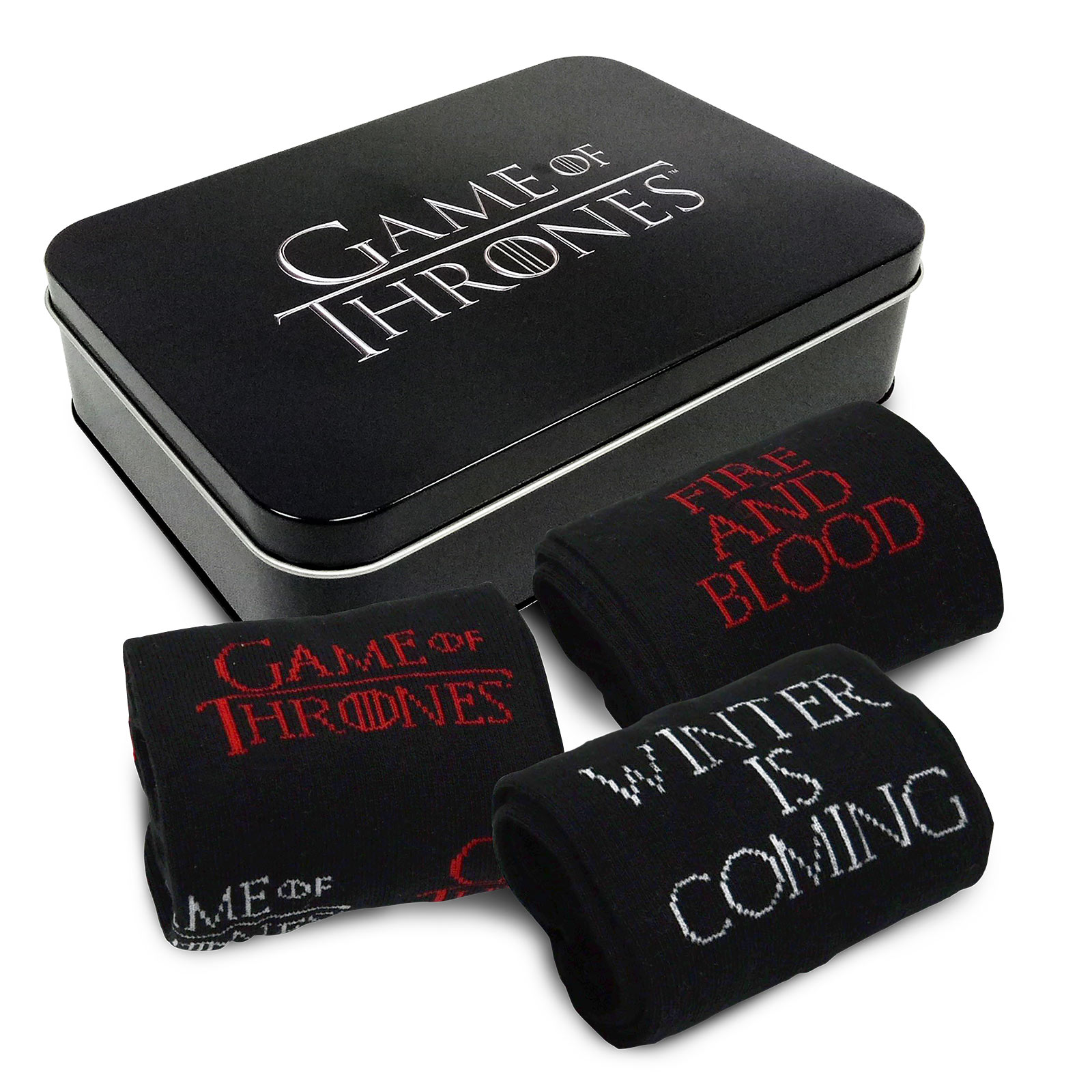 Game of Thrones - Ensemble de 3 paires de chaussettes dans une boîte en métal