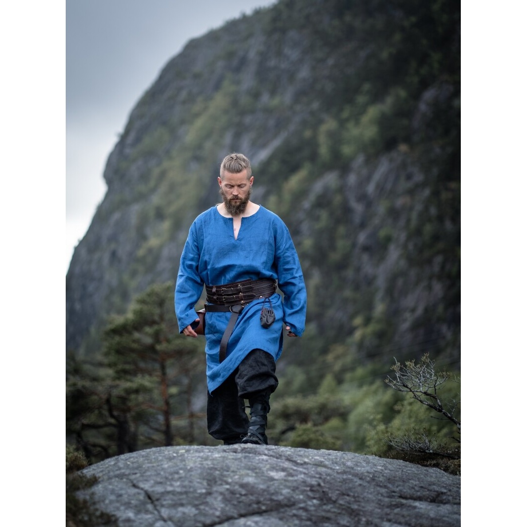 Mittelalter Leinentunika Halvar blau