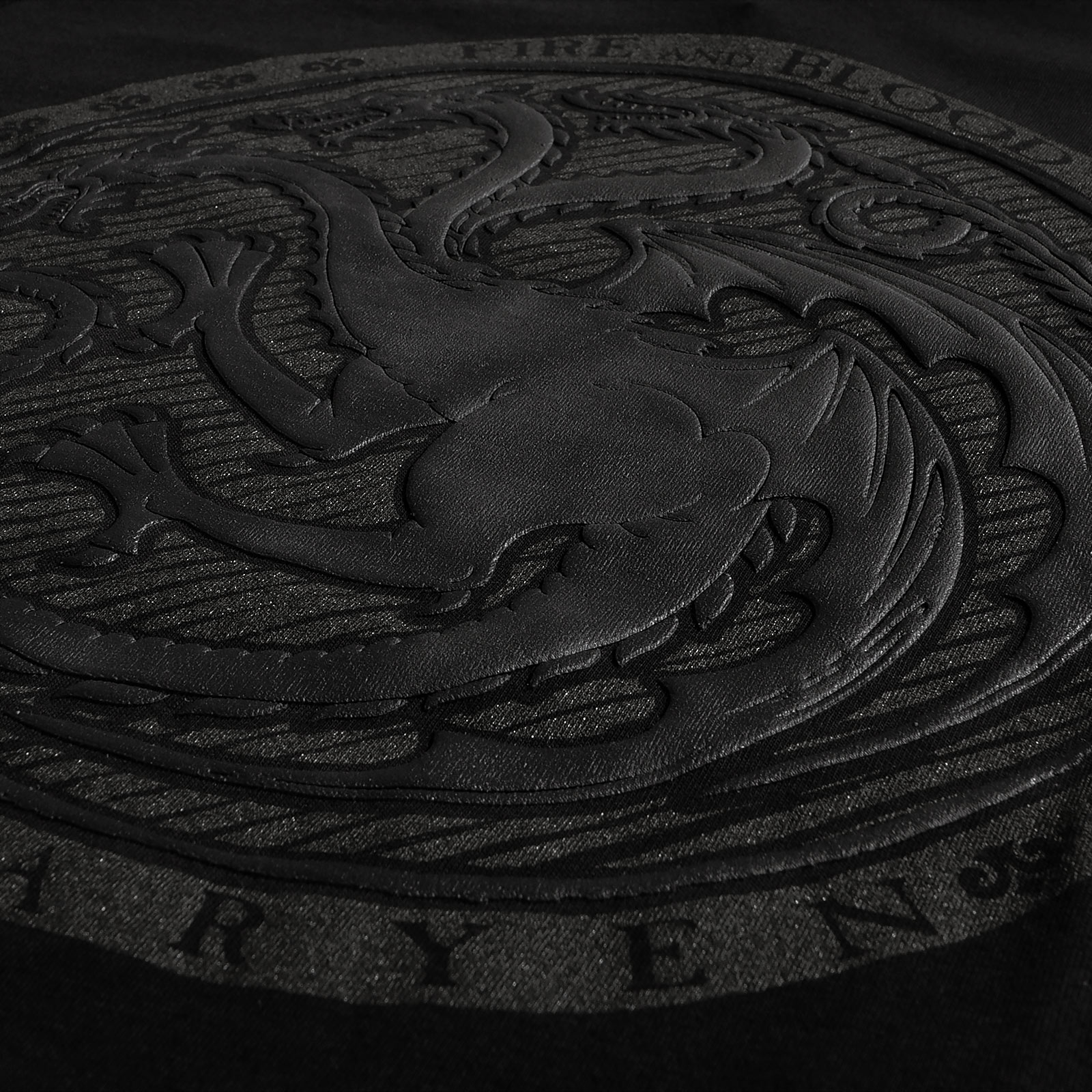 Game of Thrones - Dark Targaryen 3D Logo T-Shirt Zwart