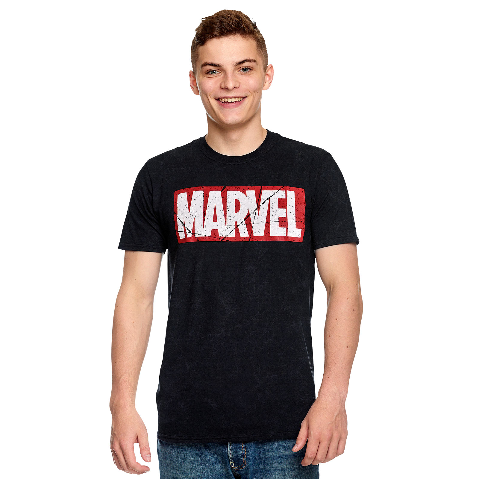 Marvel - T-shirt logo vintage noir