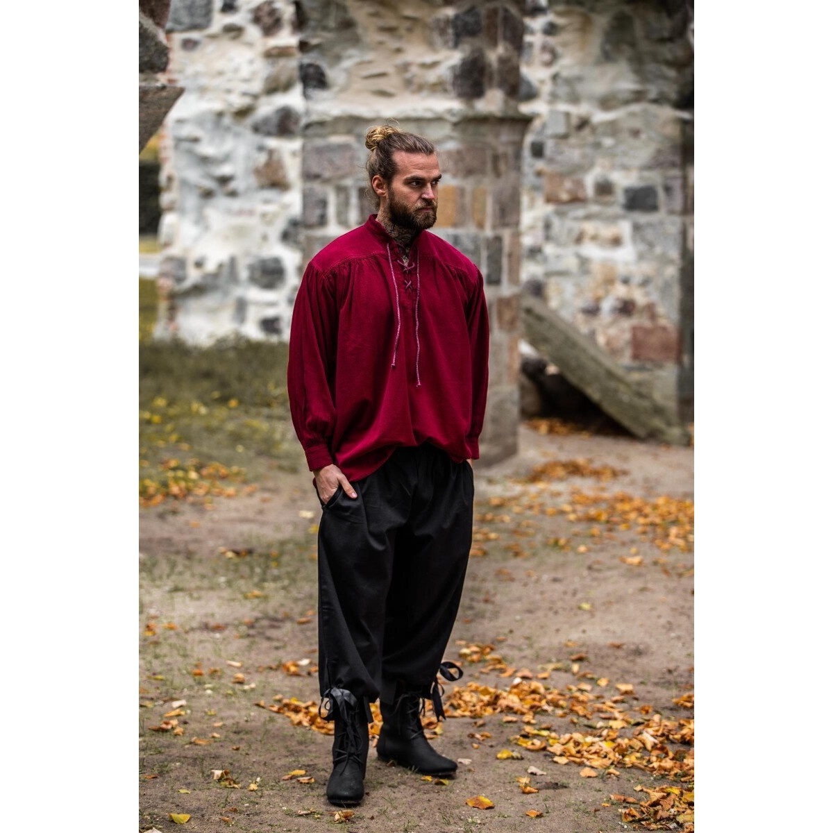 Pantaloni medievali al ginocchio Vincent neri