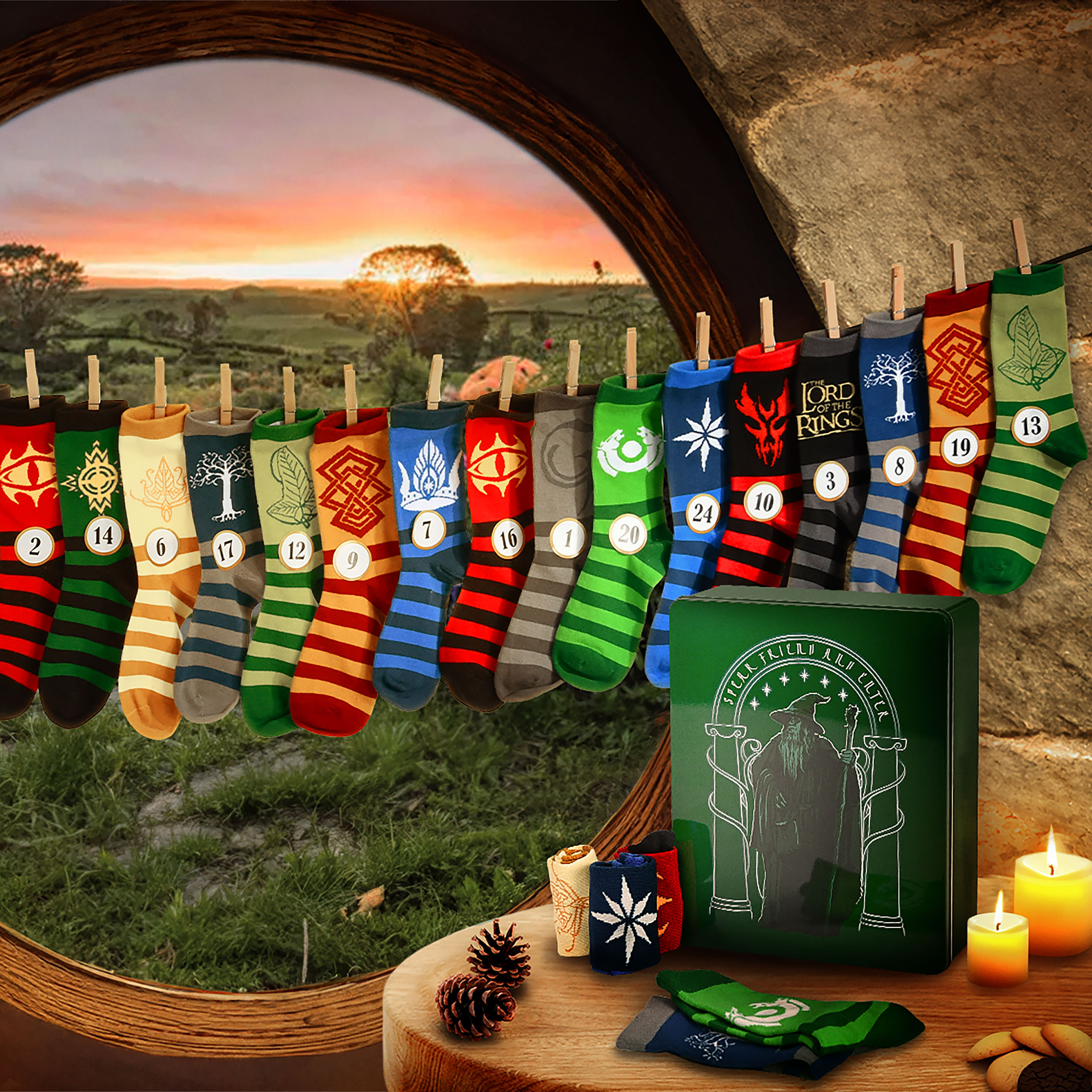 Lord of the Rings Socks Advent Calendar for Filling