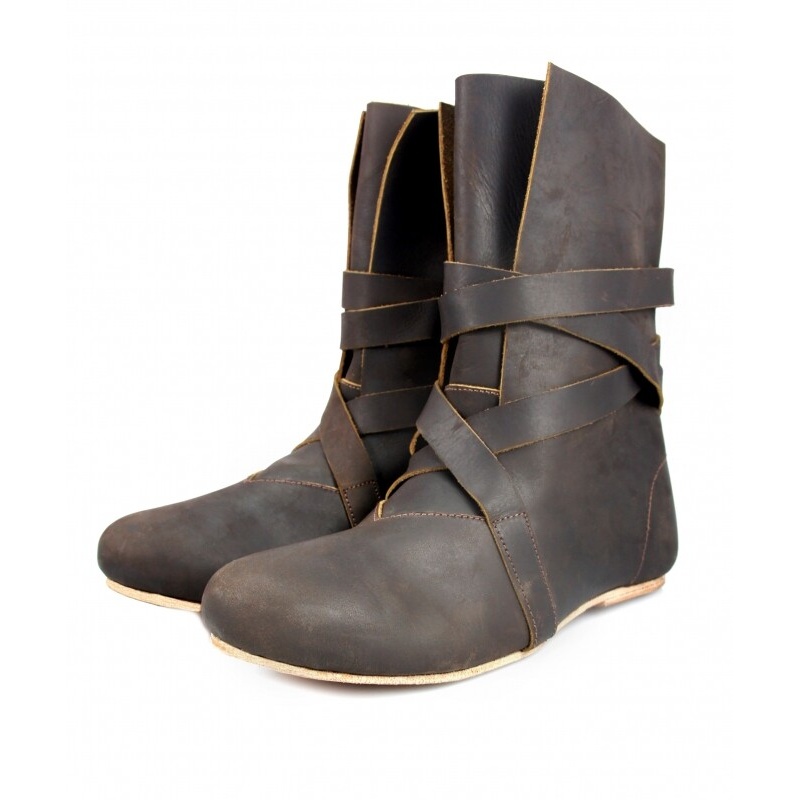 Stivali medievali Haithabu con suola in pelle Sjur marrone