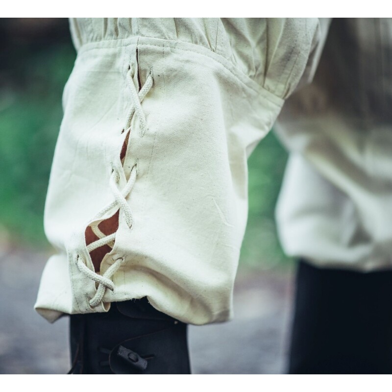 Medeltida byxor Magnus med bensnörning beige