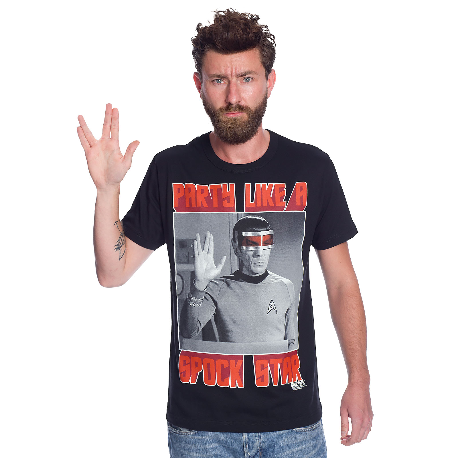 Star Trek - Spock Star T-Shirt Zwart