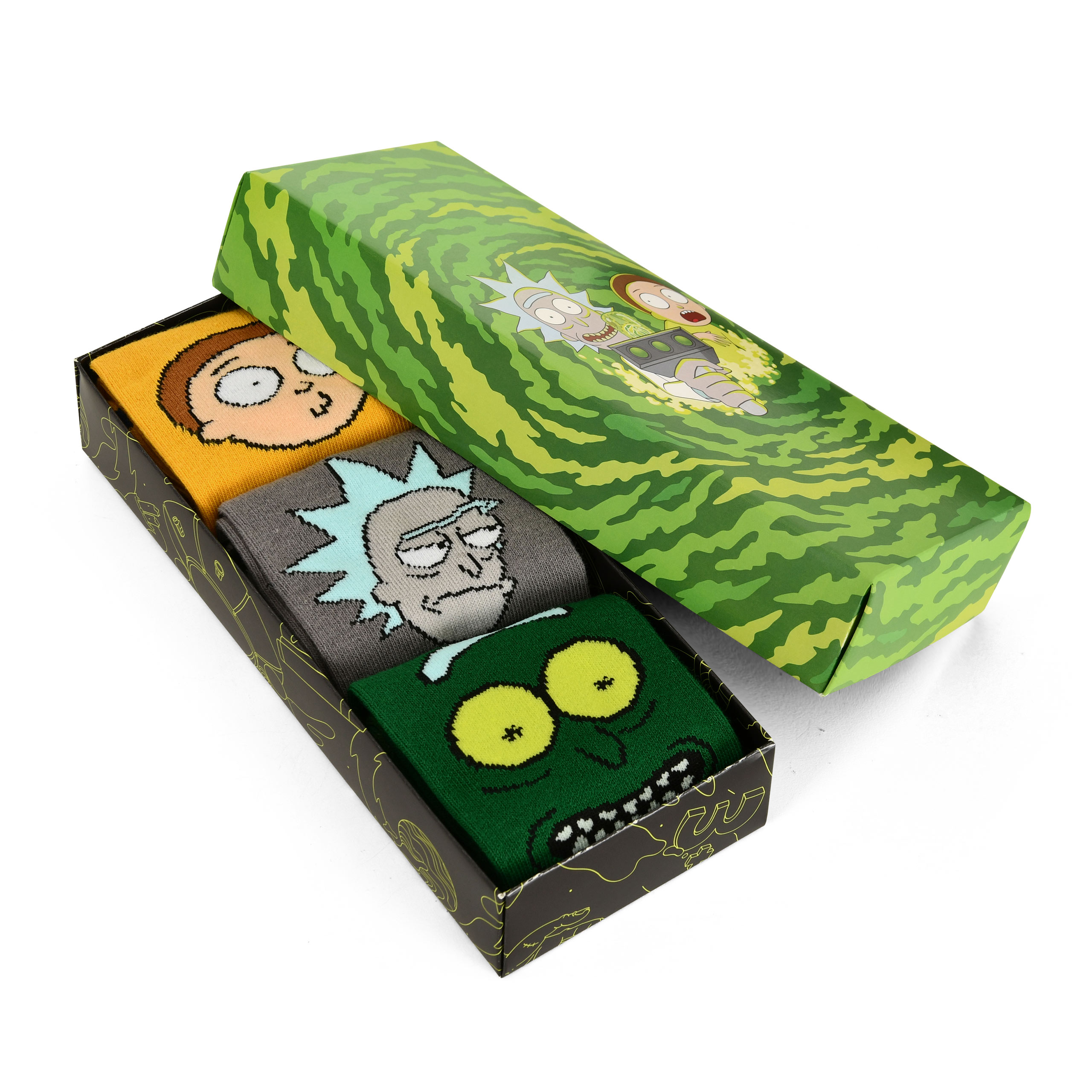 Characters Socken 3er Set in Geschenkbox - Rick and Morty