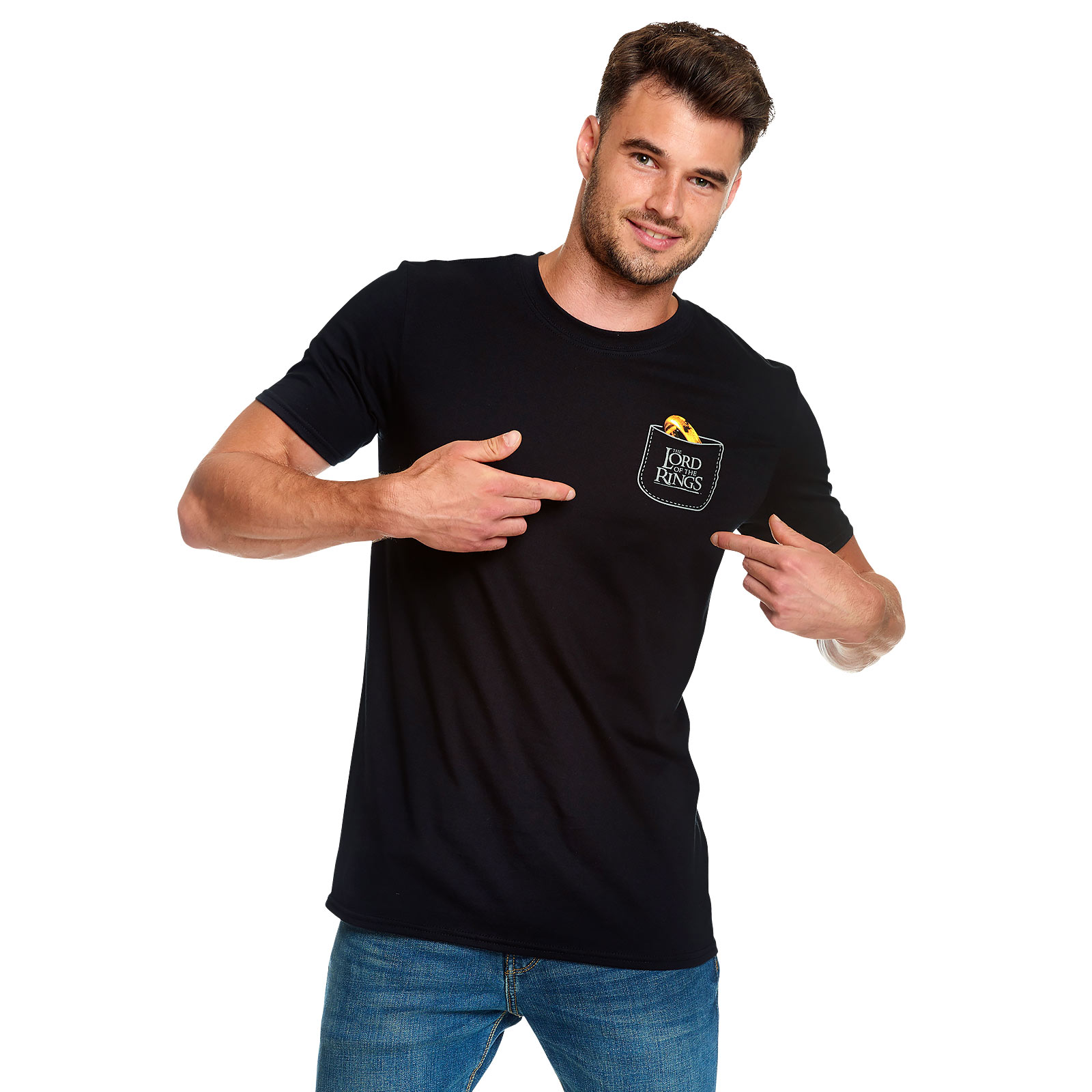 Heer der Ringen - De Ene Ring Pocket T-Shirt zwart