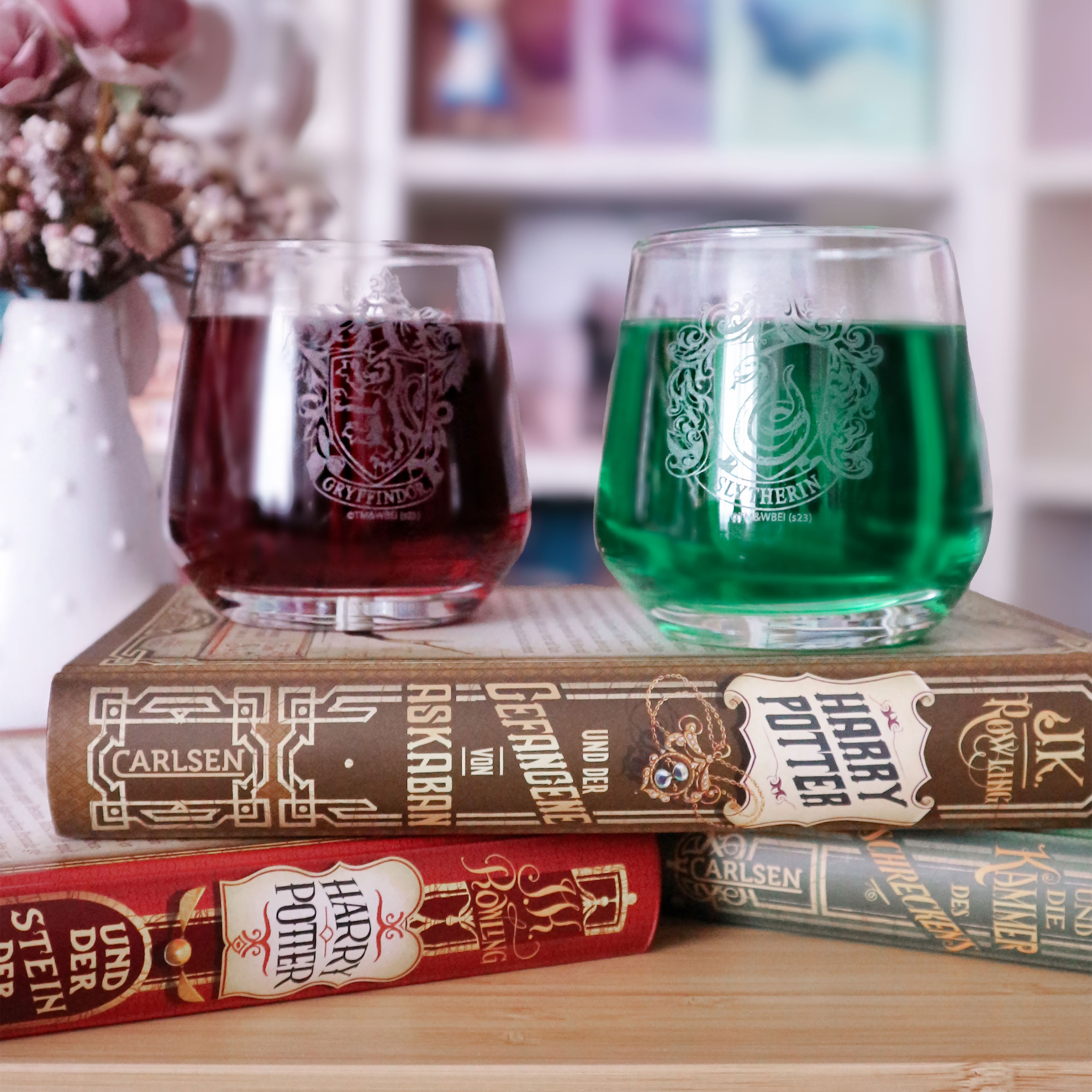 Harry Potter - Ensemble de verres Gryffindor et Slytherin