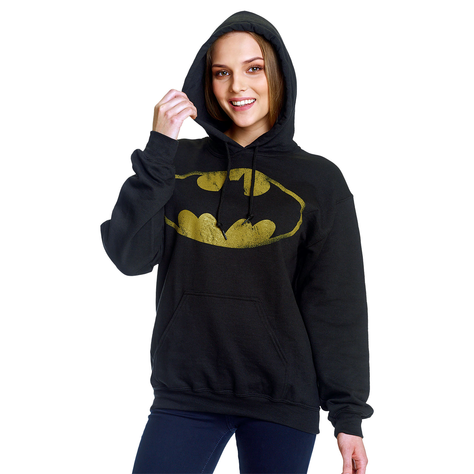 Batman - Distressed Bat Logo Hoodie schwarz