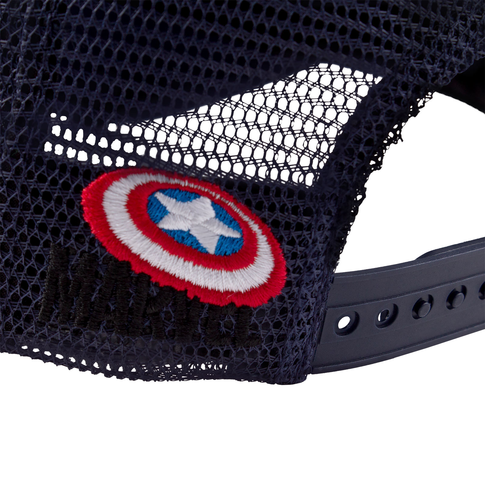 Captain America - Casquette de baseball en maille avec logo Shield bleu
