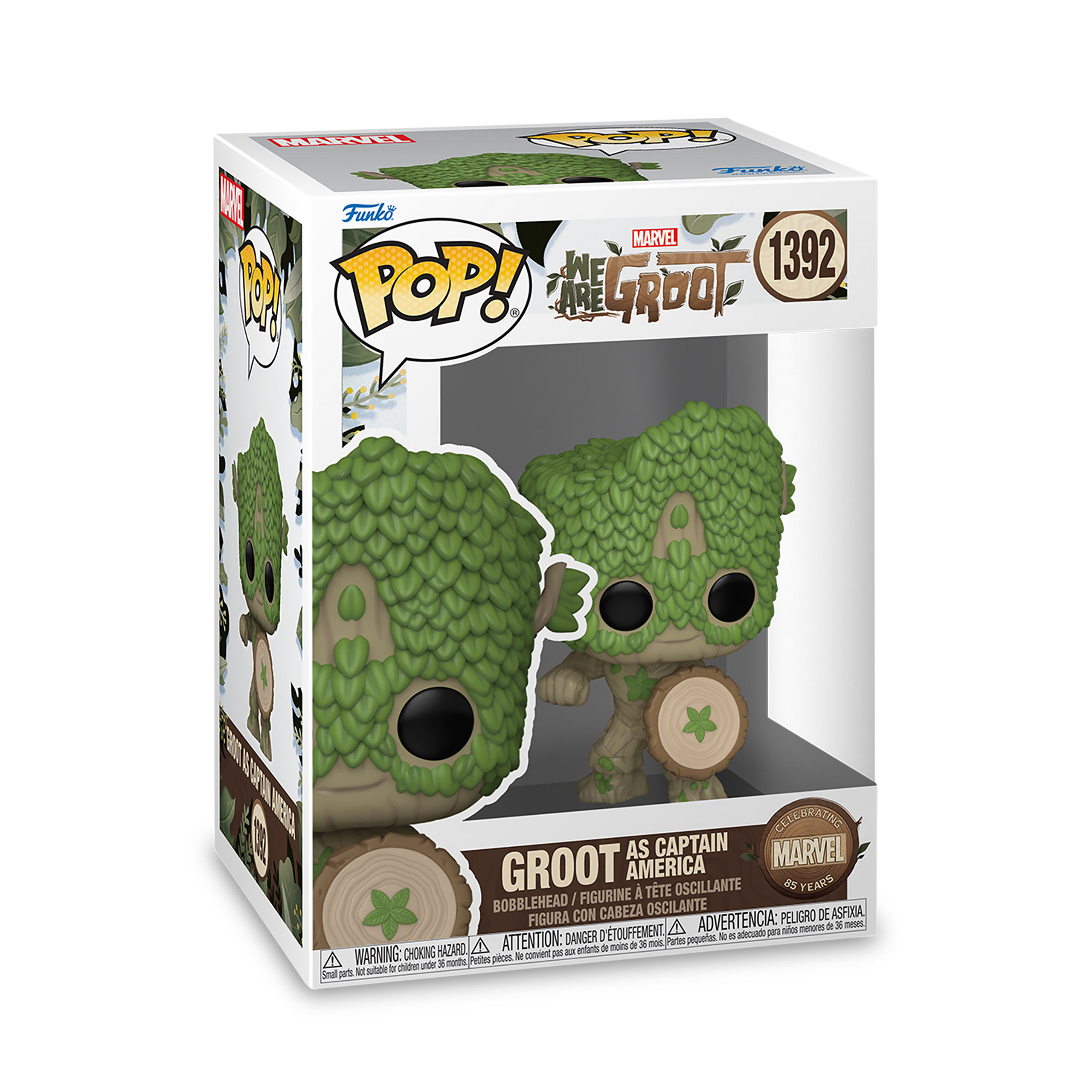 Marvel - Somos Groot Capitán América Funko Pop Figura de Cabeza Oscilante